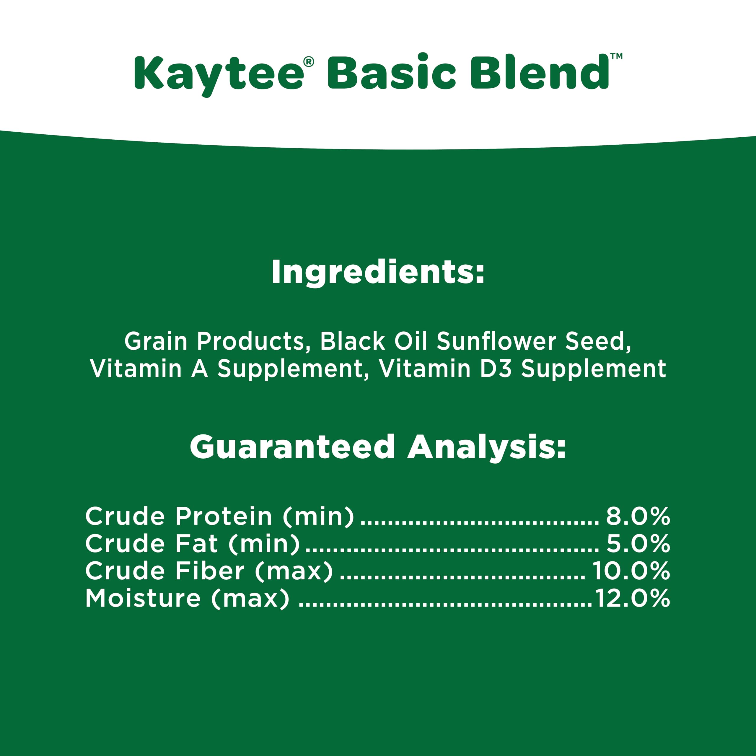 Kaytee Basic Blend attire cardinaux et mésanges.