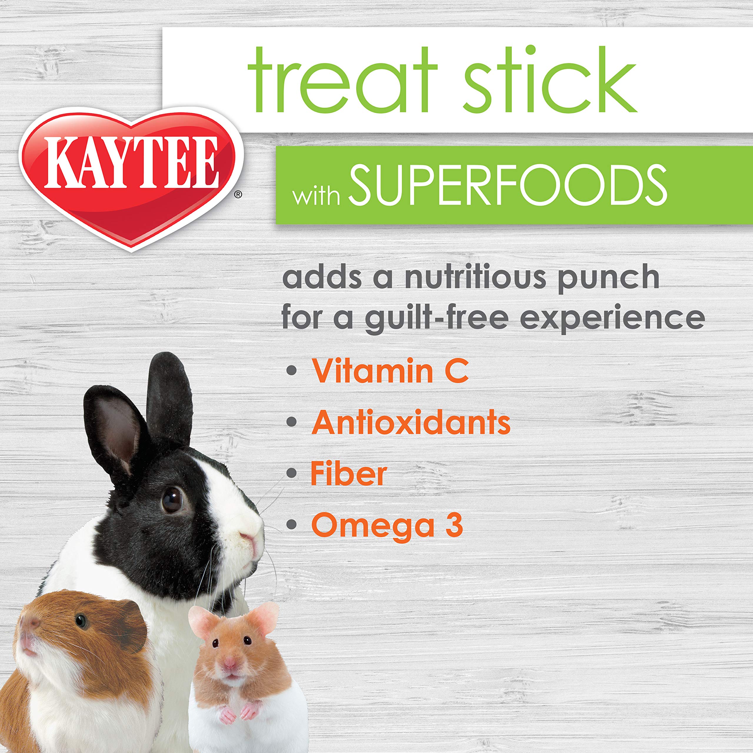 Kaytee Bâtonnet friandise Épinards et Kale, stimule la mastication et l'activité.
