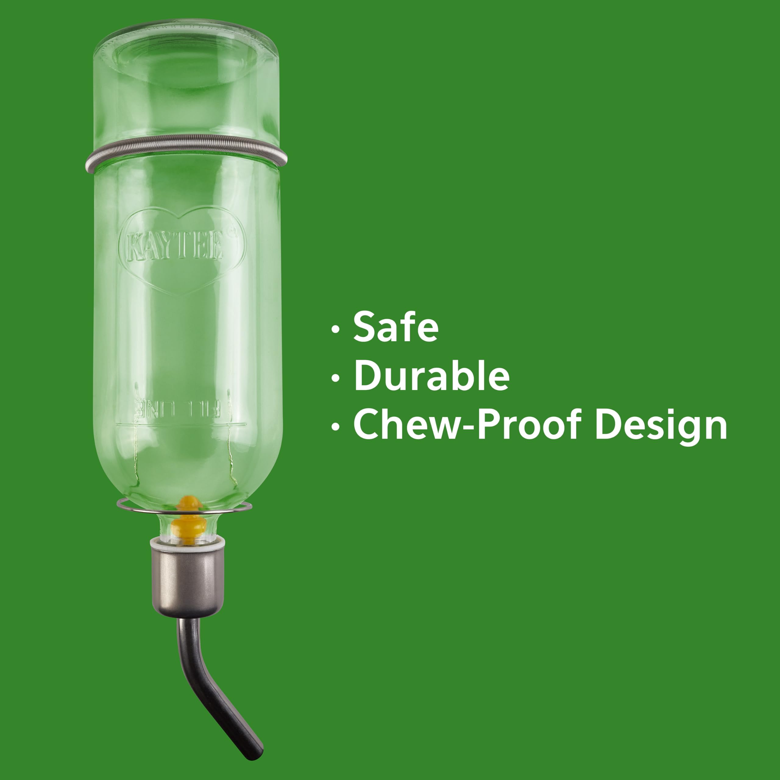 Kaytee bouteille eau verre transparent, niveau d'eau visible pour petites cages.