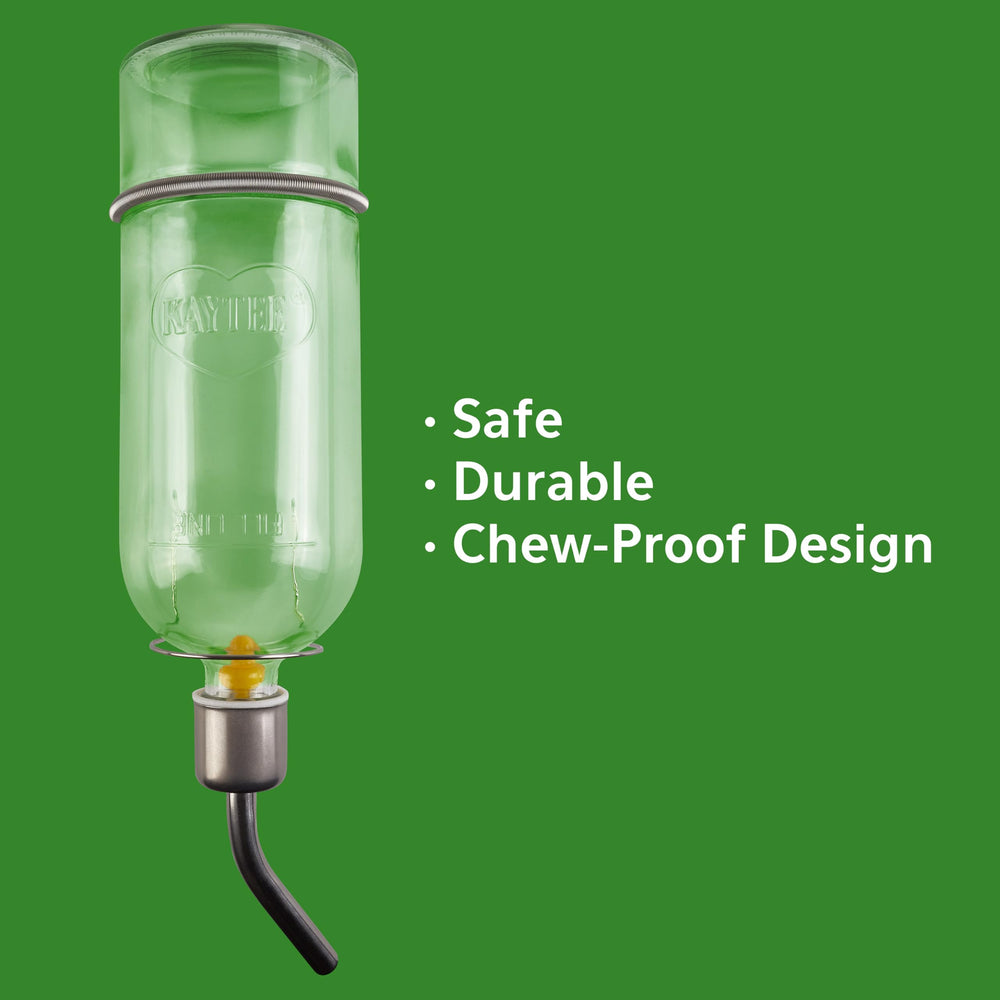 Kaytee bouteille eau verre transparent, niveau d'eau visible pour petites cages.