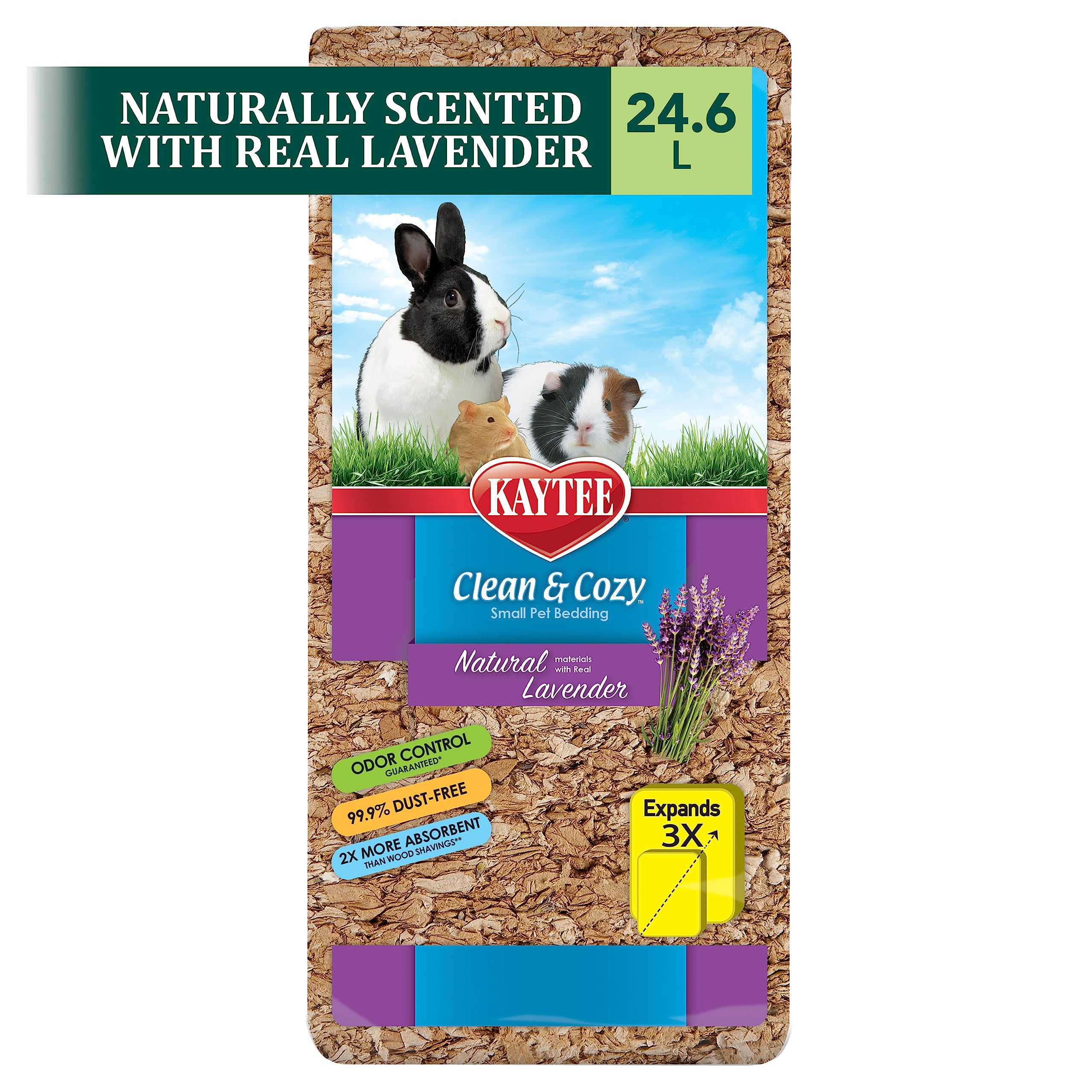 Kaytee Clean & Cozy Lavande: haute absorption pour liquides et habitat propre.