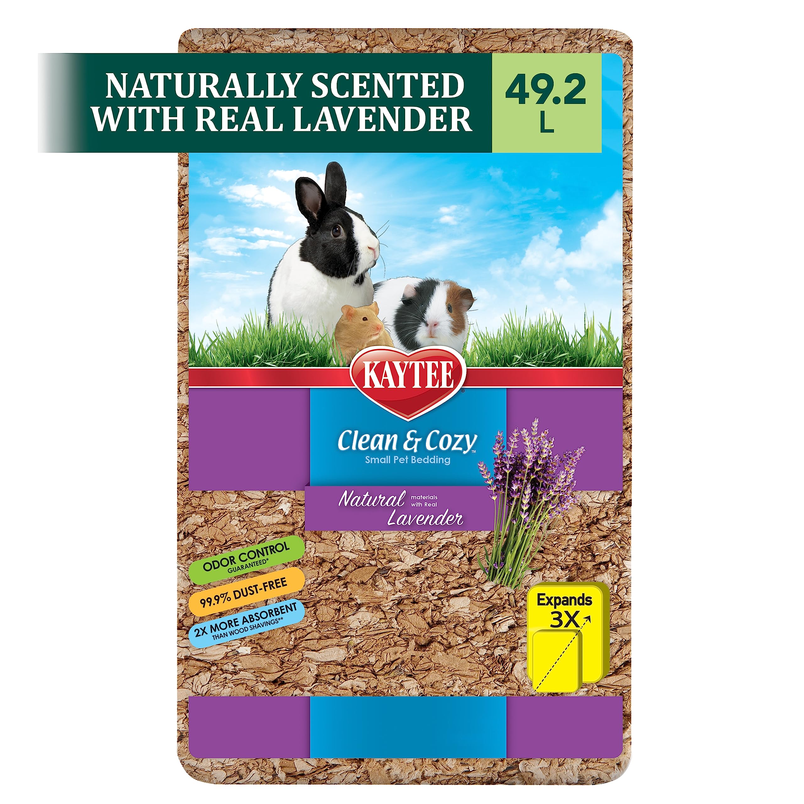 Kaytee Clean & Cozy boutons de lavande reels pour habitat frais et naturel.