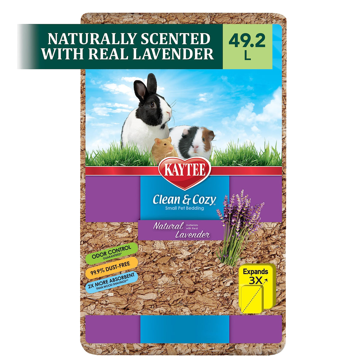Kaytee Clean & Cozy boutons de lavande reels pour habitat frais et naturel.