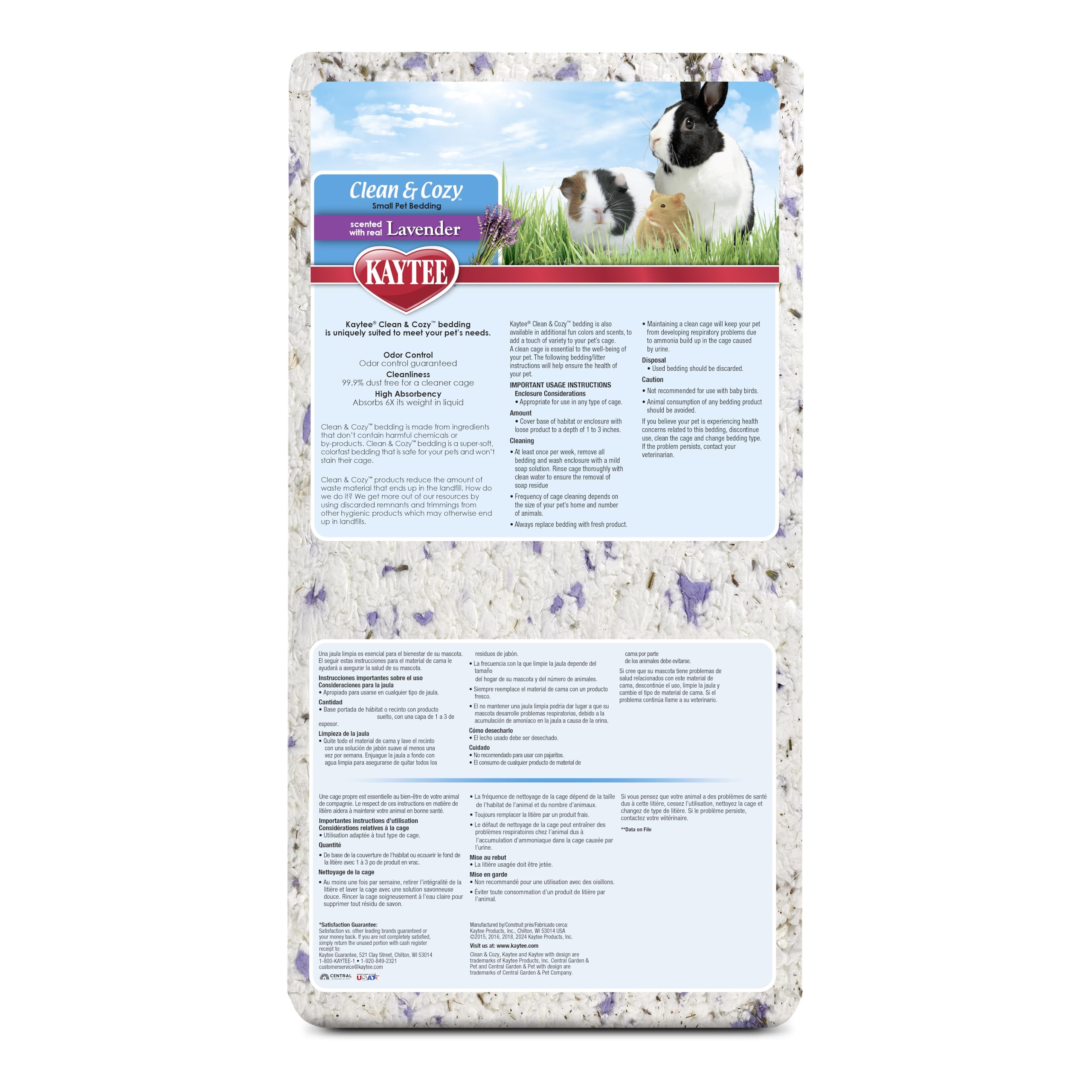 Kaytee Clean & Cozy Lavande : capacité 24,6 litres pour stocker