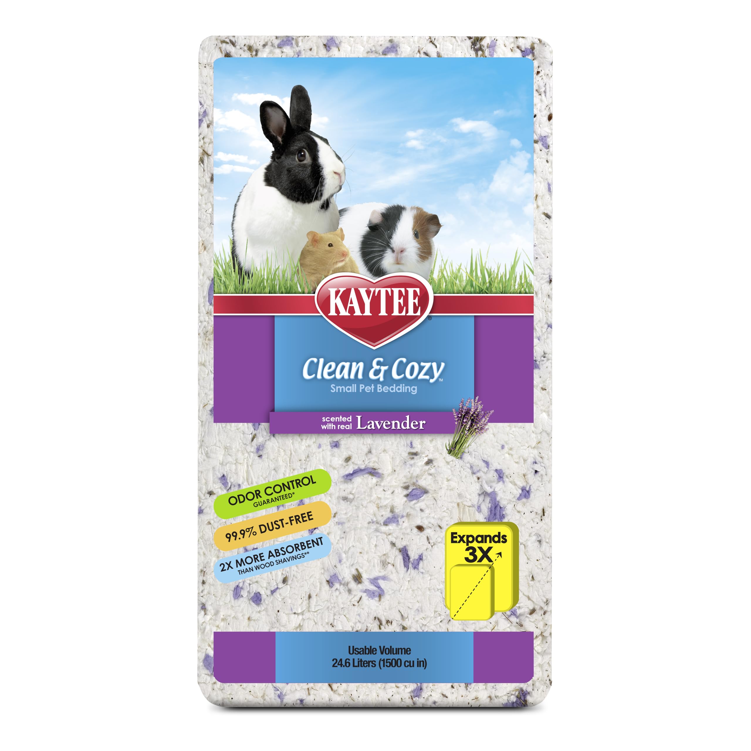 Kaytee Clean & Cozy Lavande : papier doux pour litière des petits animaux