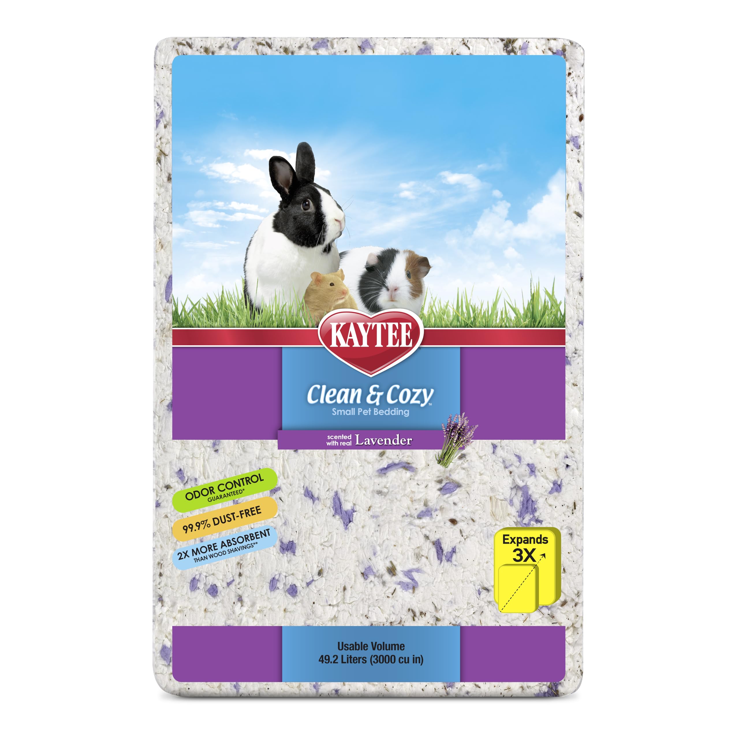 Kaytee litière lavande en papier absorbante et douce pour petits animaux