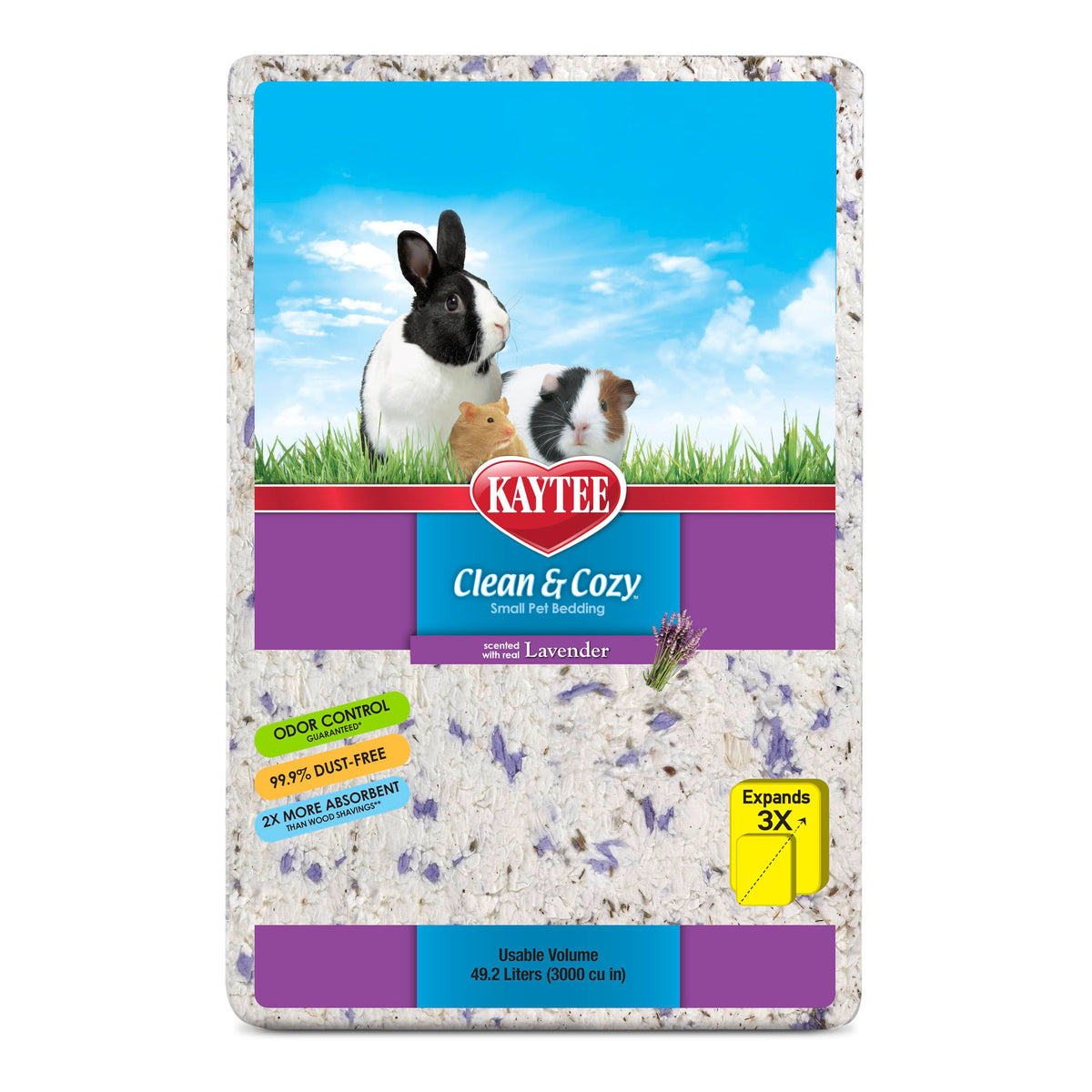 Kaytee litière lavande en papier absorbante et douce pour petits animaux