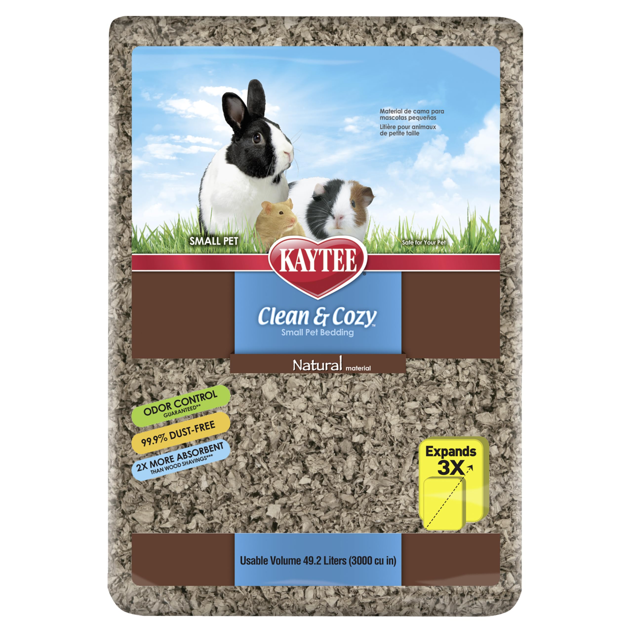 Kaytee Clean & Cozy litière naturelle – emballage clair montrant le produit.