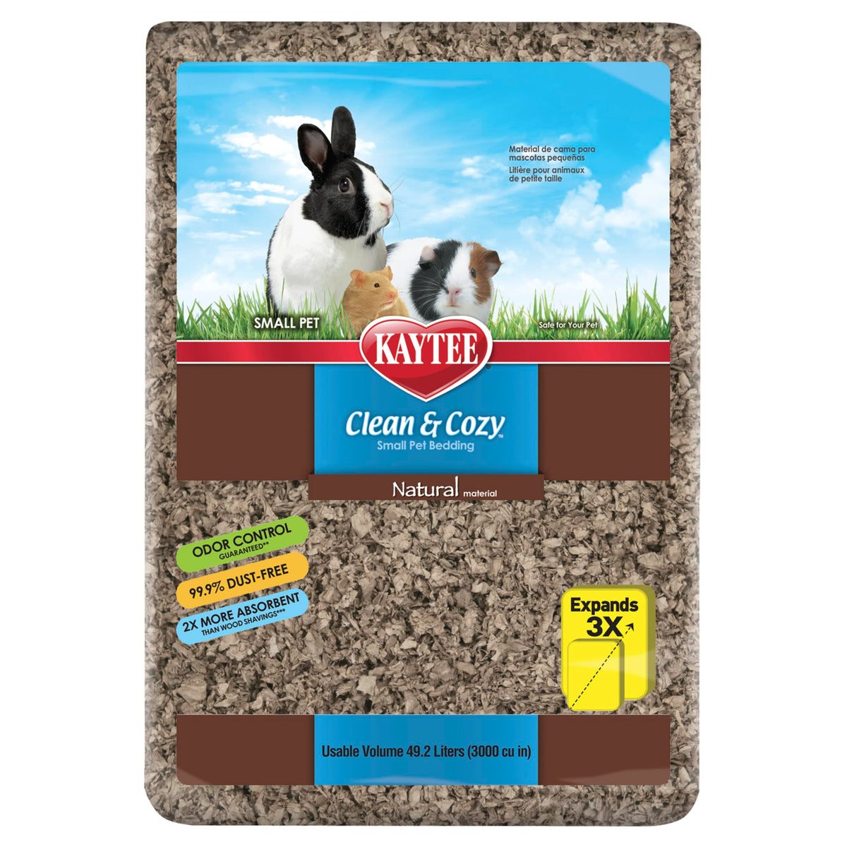 Kaytee Clean & Cozy litière naturelle – emballage clair montrant le produit.