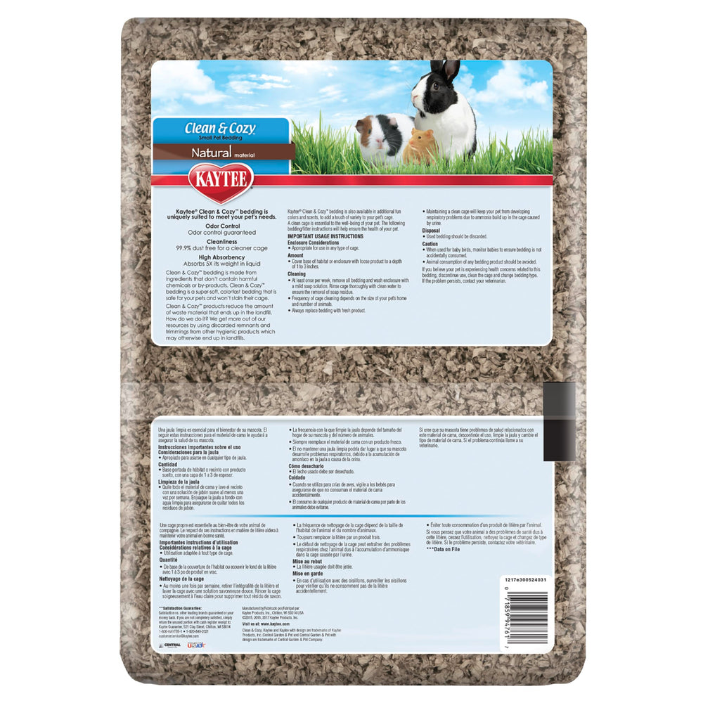 Kaytee Clean & Cozy litière naturelle sans additifs pour les petits animaux.