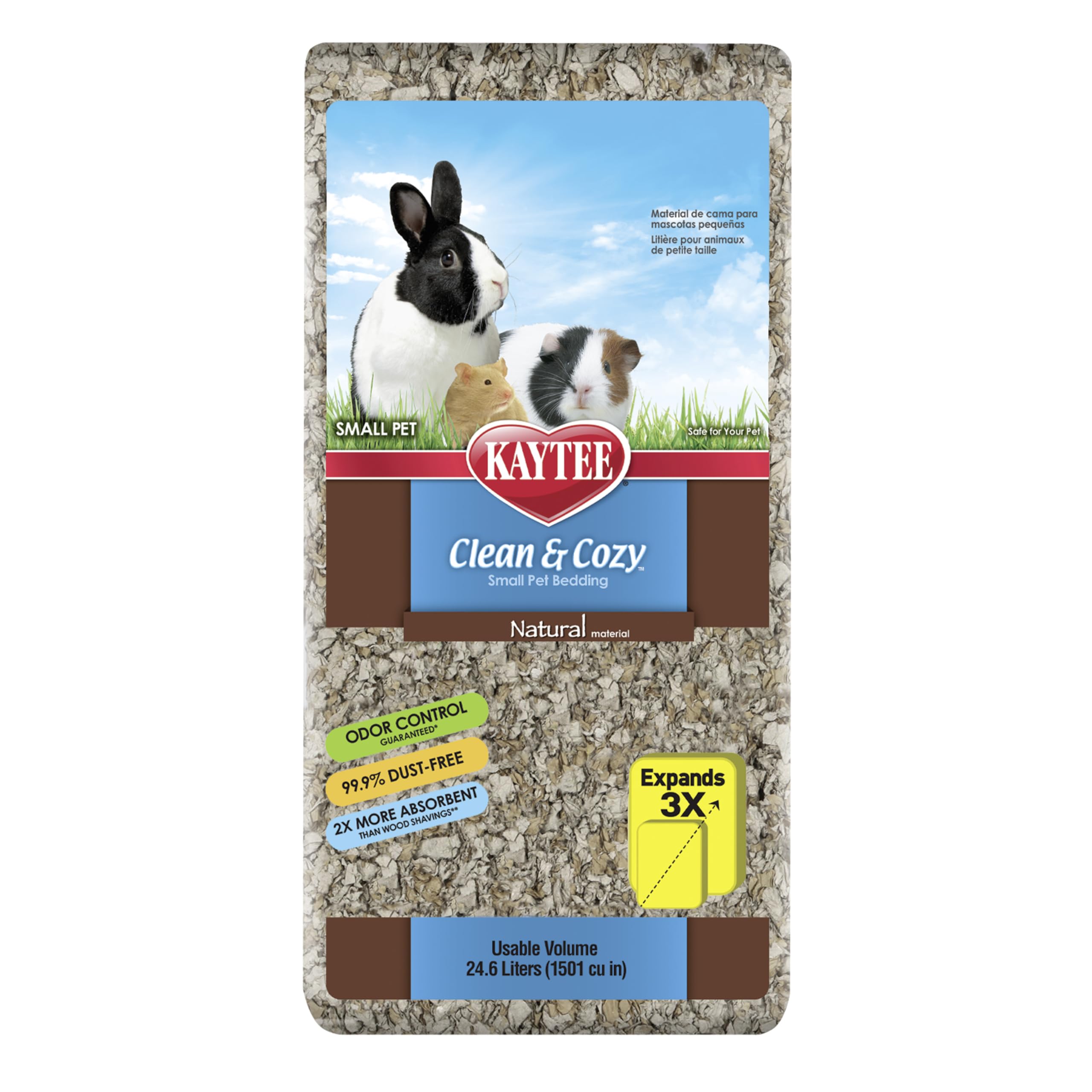 Kaytee Clean & Cozy — litière papier naturelle pour habitat propre et confortable.