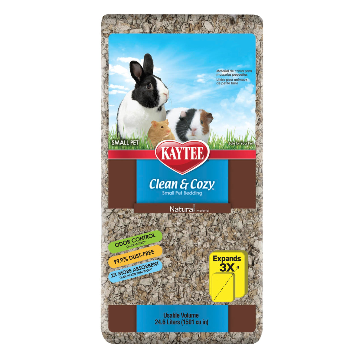 Kaytee Clean & Cozy — litière papier naturelle pour habitat propre et confortable.
