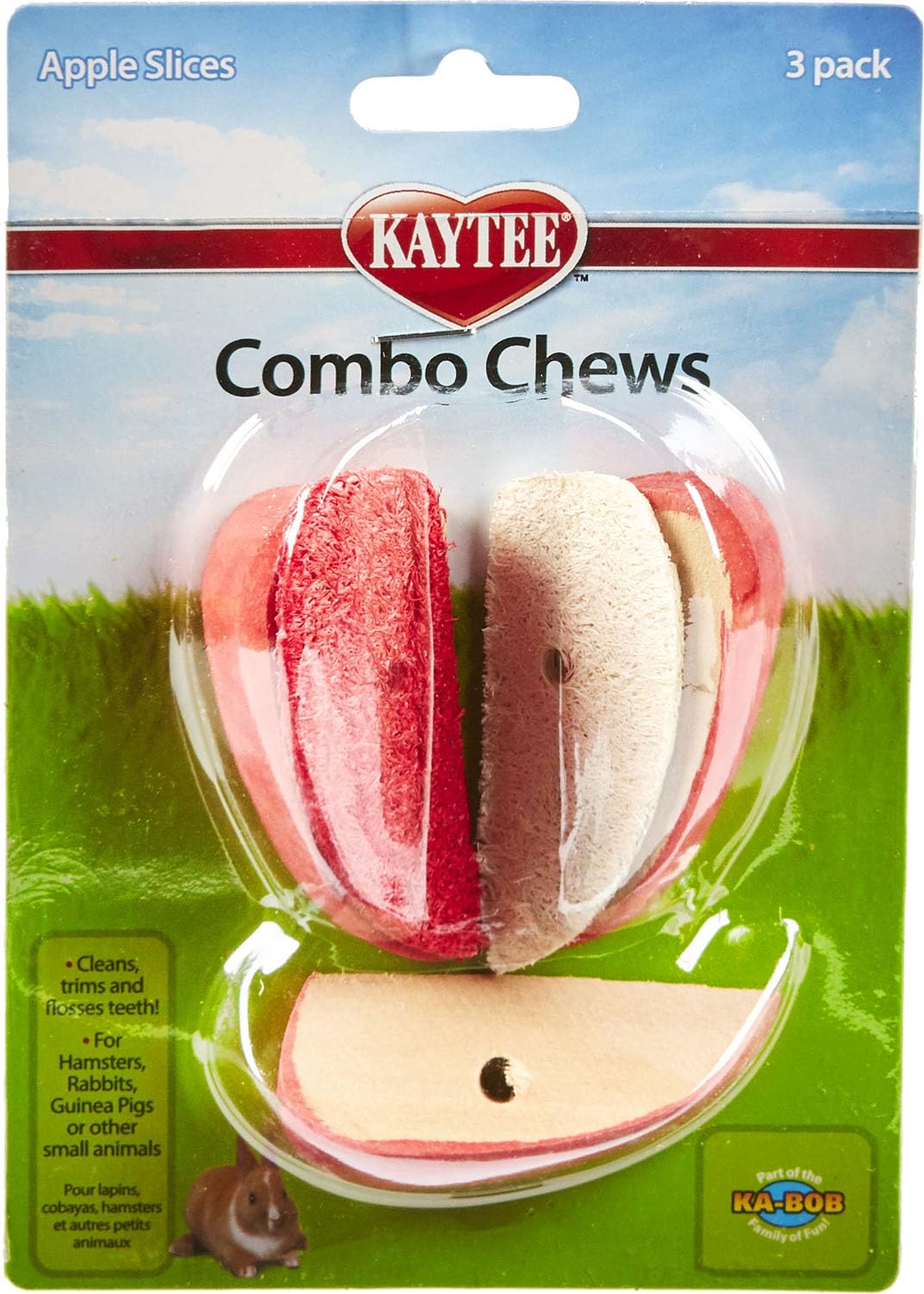Kaytee Combo Chews: tranches de pomme, lot de 3, aidant au nettoyage des dents.