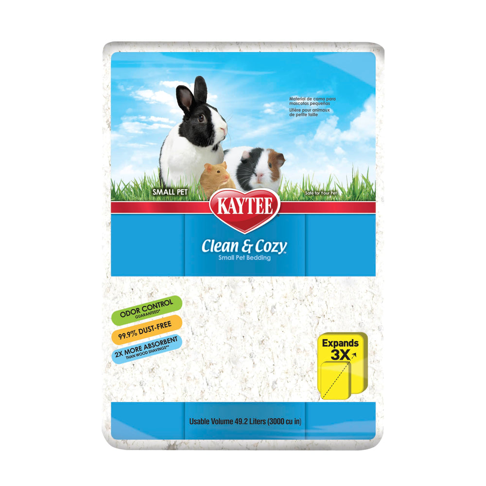 Couchage Kaytee en papier blanc 49l, douceur pour le repos des petits animaux.