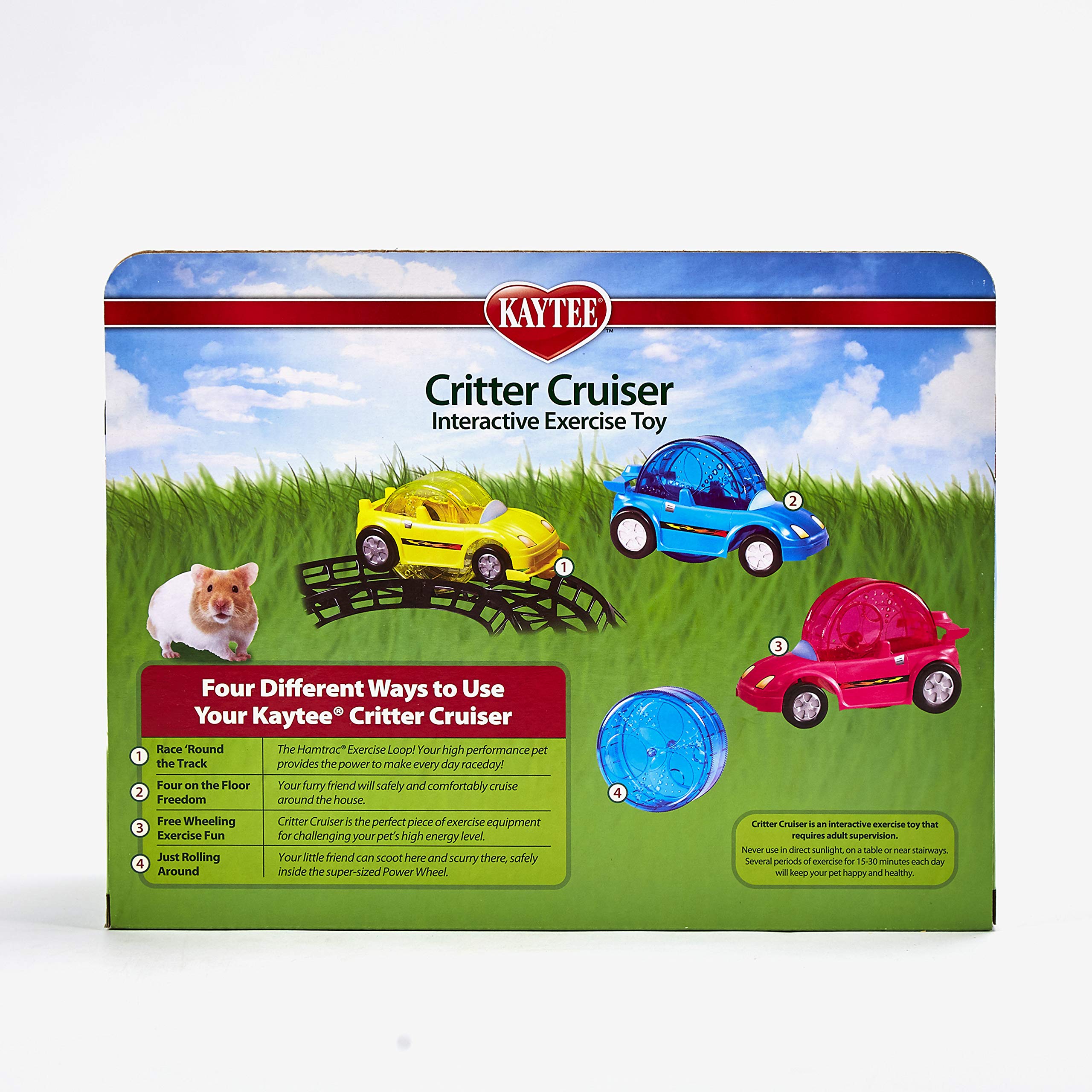 Kaytee Critter Cruiser roue confort basse, action sur Hamtrac Kaytee.
