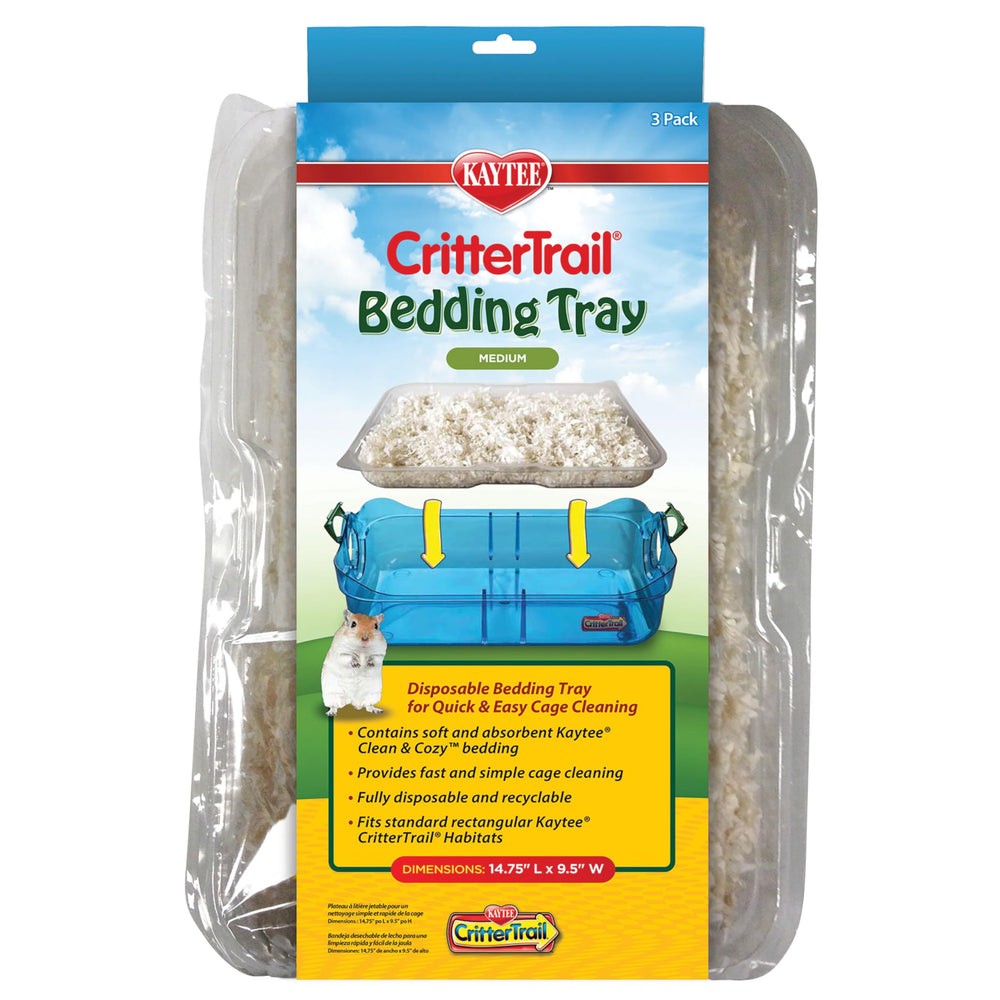 Kaytee CritterTrail plateau-litière 3-pack, nettoyage rapide et pratique.