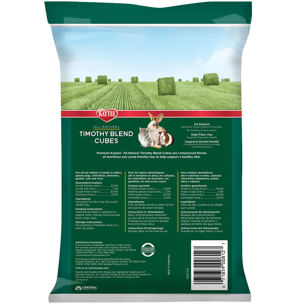 Kaytee Cubes Foin Timothy Mélange – opportunité d'enrichissement par forage et activité