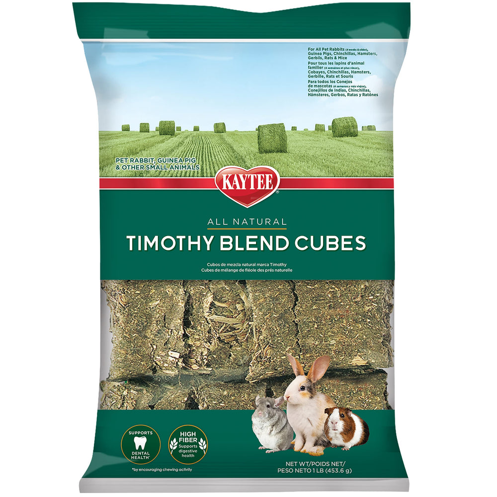 Kaytee Cubes Foin Timothy Mélange – aperçu avant, prêt à mâcher pour stimuler l'appétit