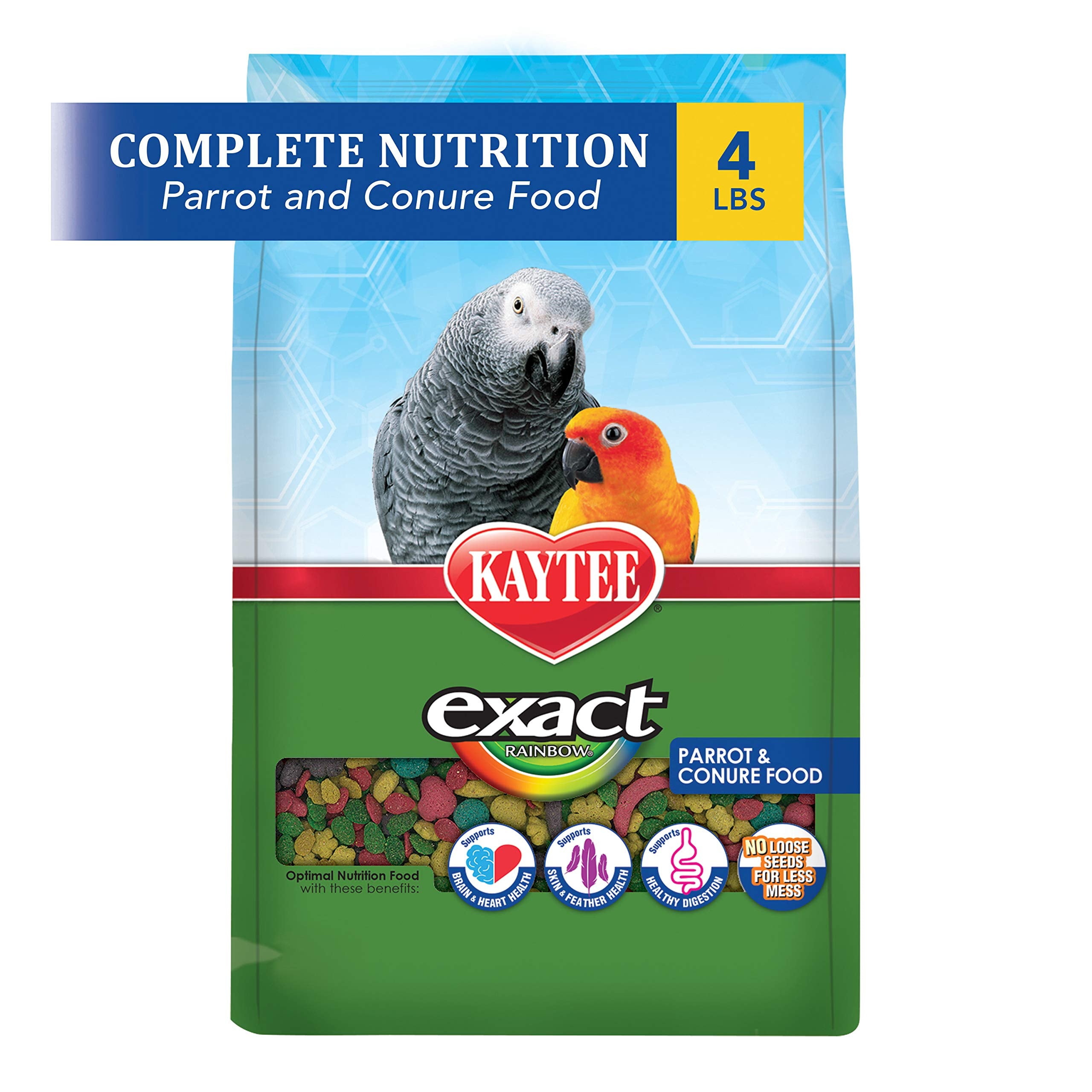 Kaytee Exact Rainbow granules pour conure, formulation équilibrée.