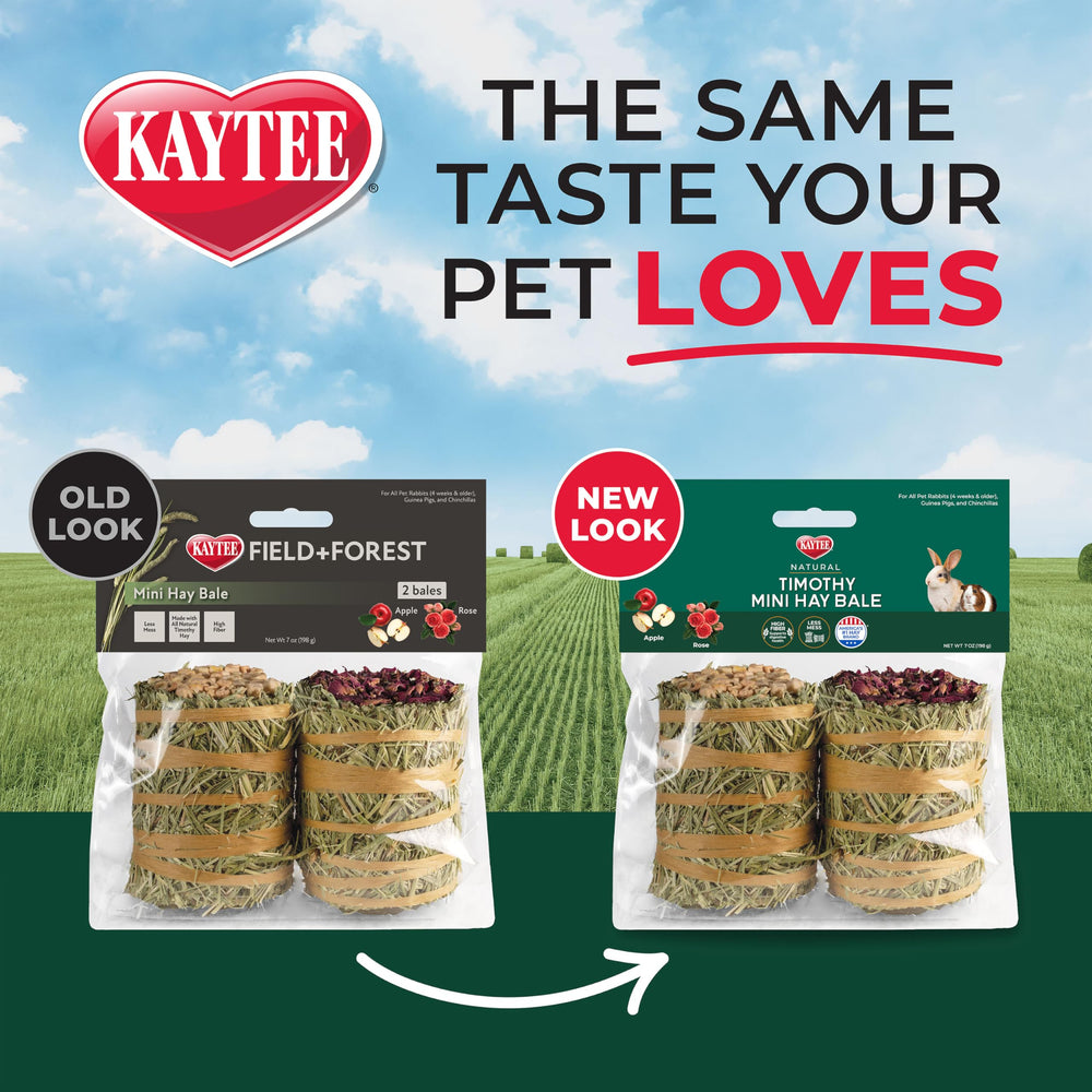 Kaytee Field+Forest mini foin bales rose, deux paquets pour diversification.