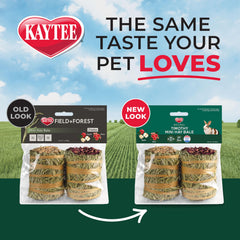Kaytee Field+Forest mini foin bales rose, deux paquets pour diversification.
