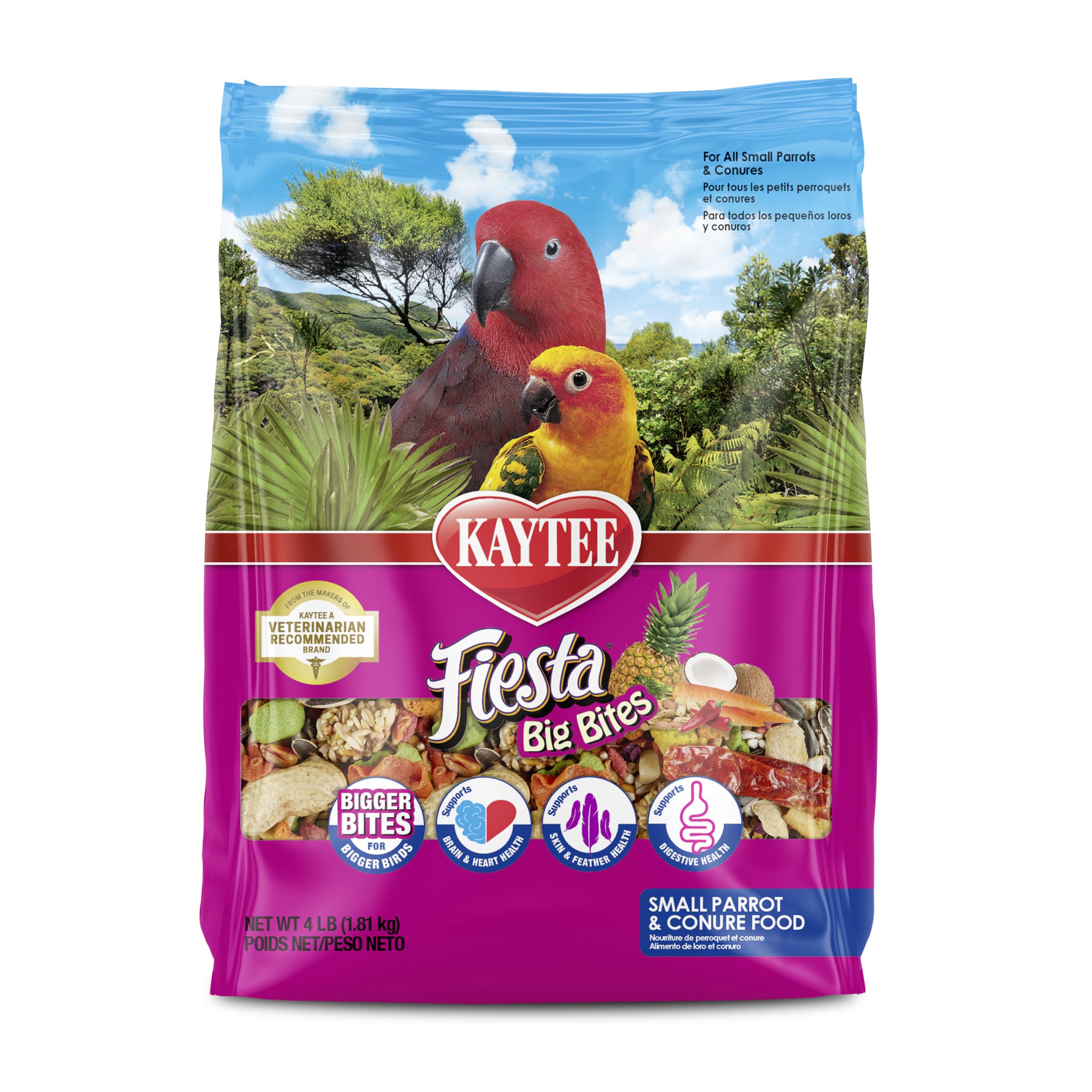 Kaytee Fiesta Big Bites - bol-alimentation: repas attrayant pour grands oiseaux.