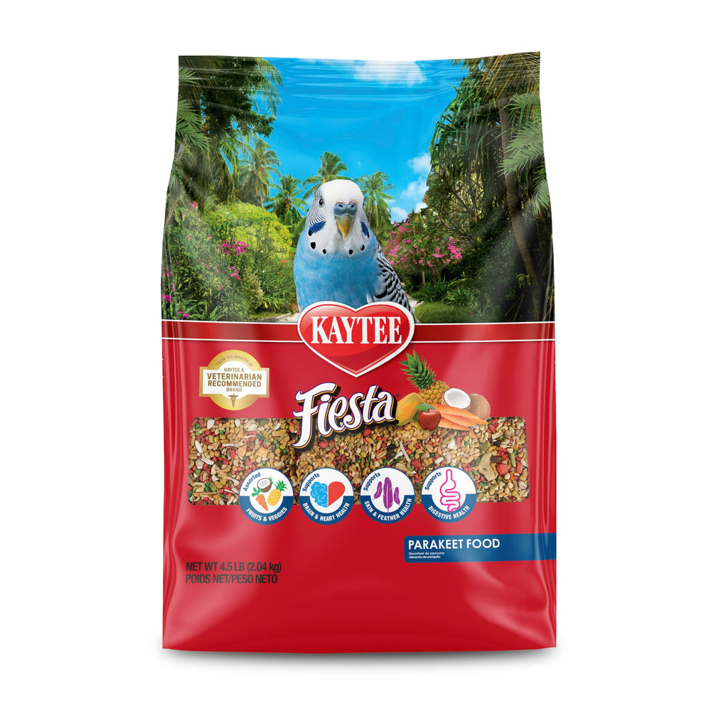 Kaytee Fiesta Perruche emballage attrayant facilitant le choix.