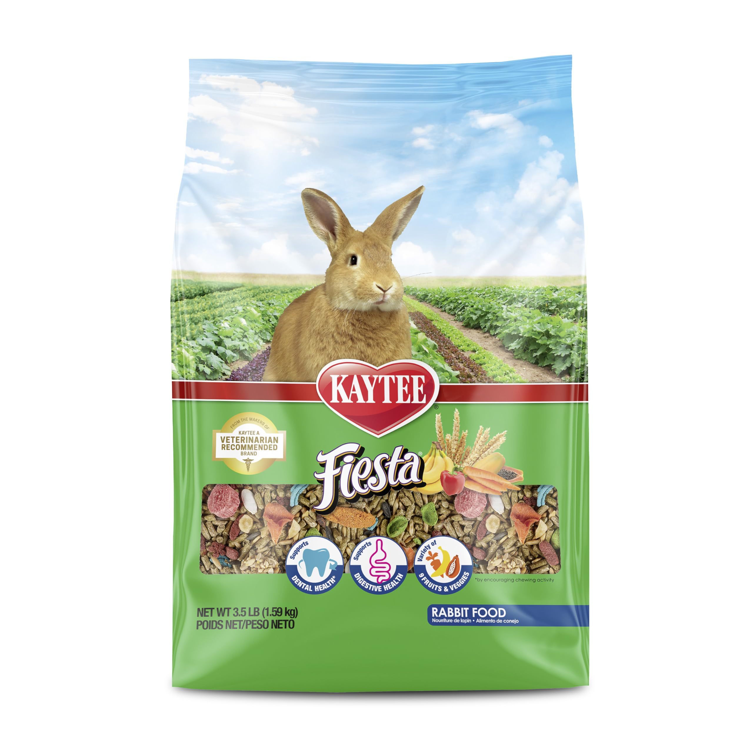 Kaytee Fiesta – ensemble d'ingrédients variés dans un bol pour stimuler l'appétit du lapin