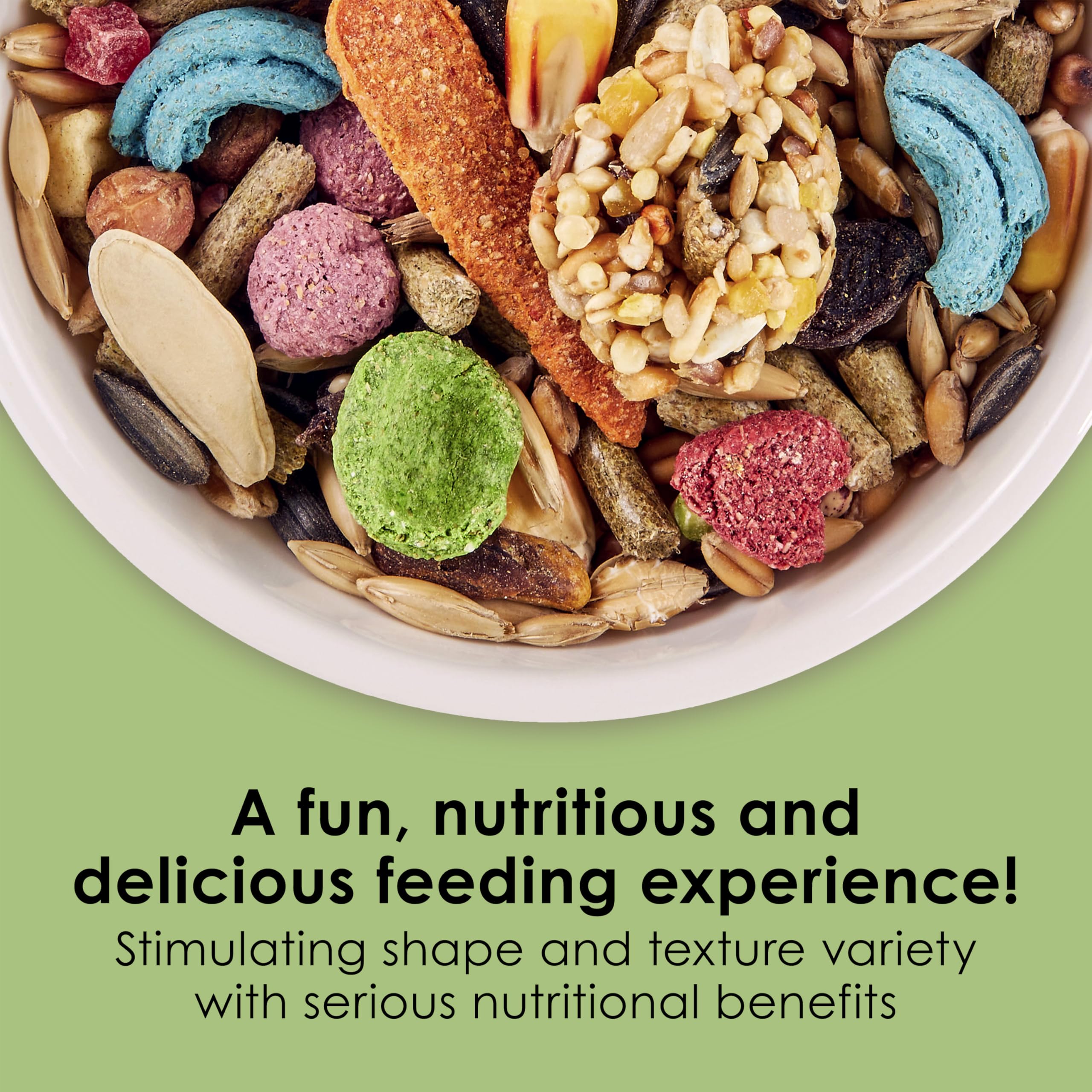 Kaytee Fiesta, mélange grains-fruits-legumes, apport nutritif varié