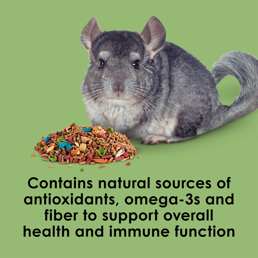 Enrichissement et qualité Kaytee Fiesta Chinchilla Food élaboré par des nutritionnistes.