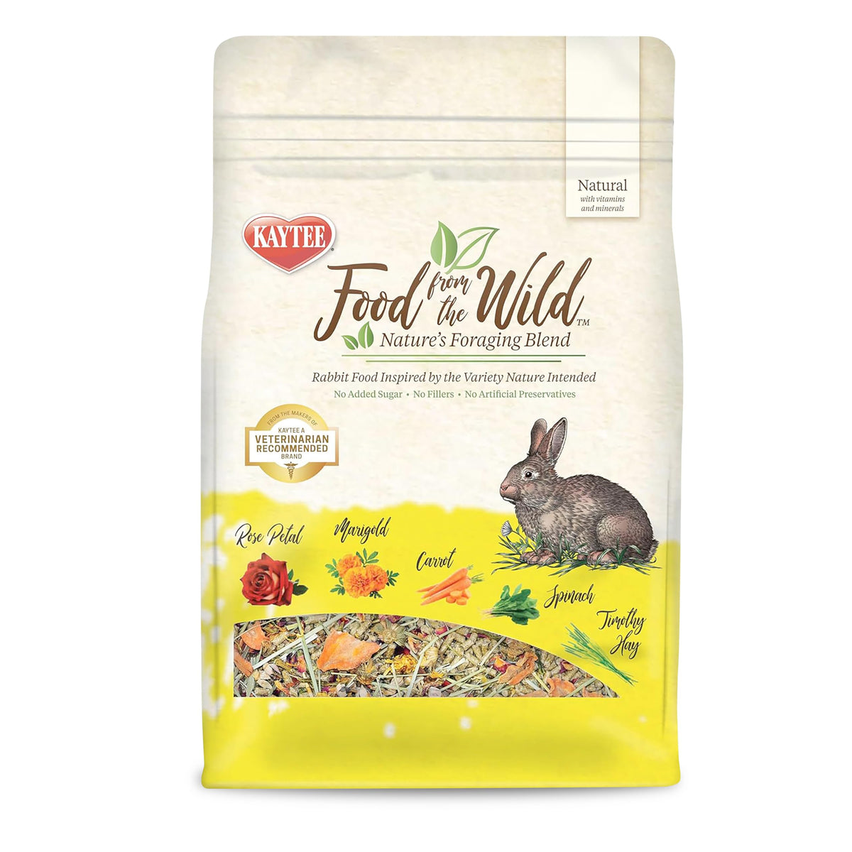 Kaytee Food From the Wild emballage prêt à nourrir l'animal quotidiennement.