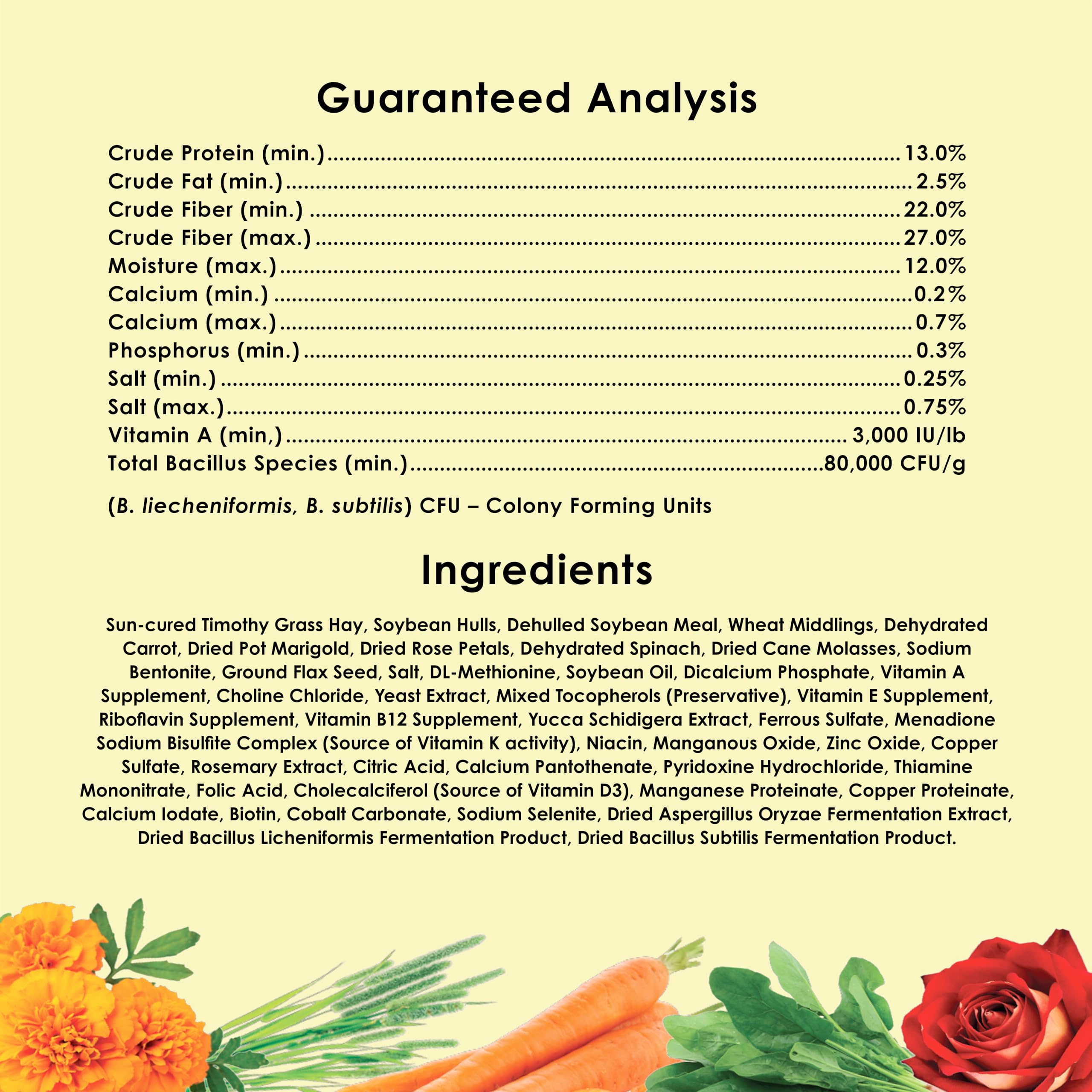 Kaytee Food From the Wild pétales de rose et fleurs marigold visibles.