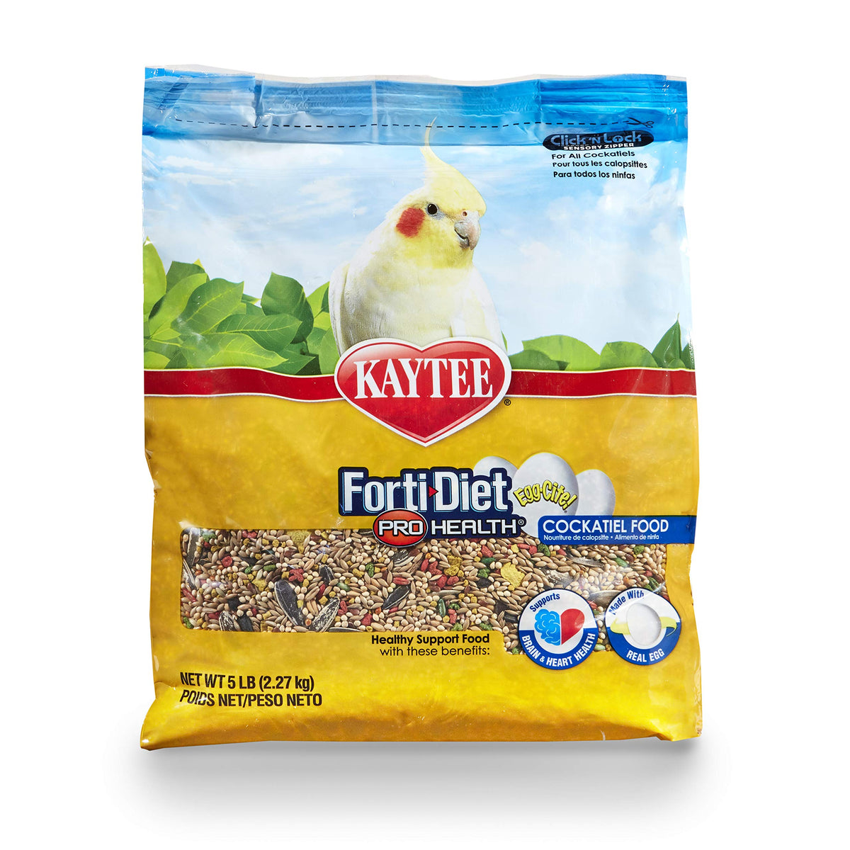 Kaytee Forti-Diet Egg-Cite pour cacatoès ondulés, bol appétissant et nutritif.