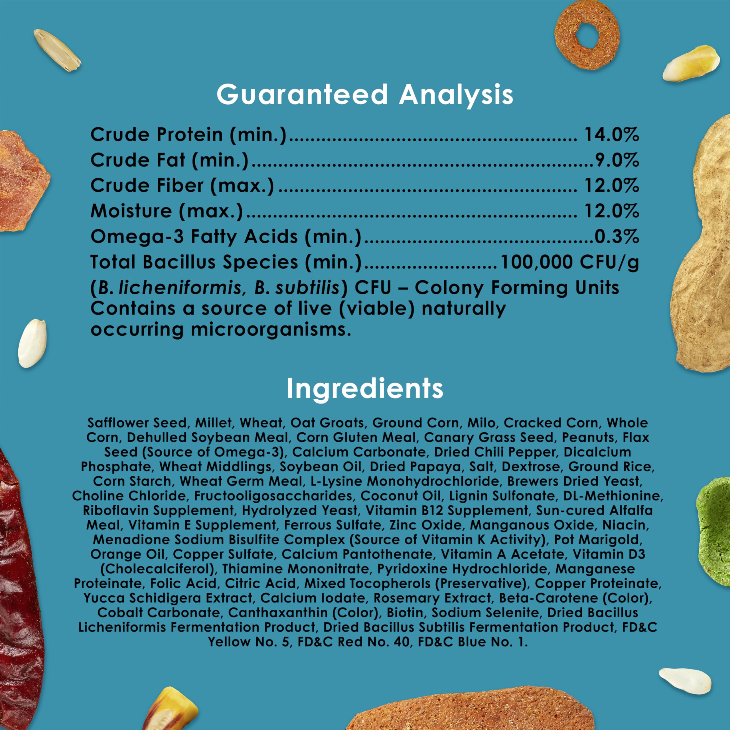 Kaytee Forti-Diet Pro Health, ingrédients soigneusement sélectionnés pour une alimentation complète