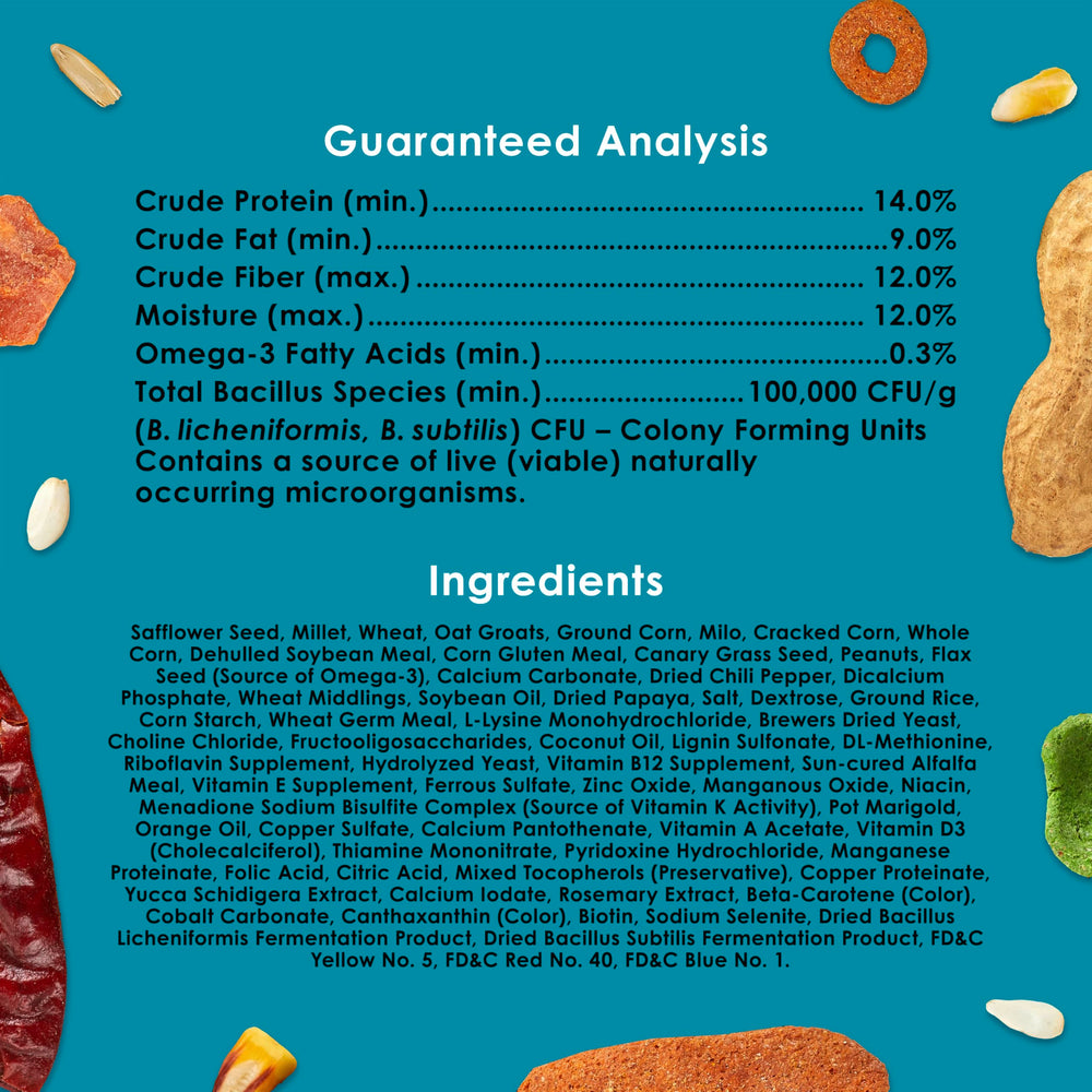 Kaytee Forti-Diet Pro Health, ingrédients soigneusement sélectionnés pour une alimentation complète