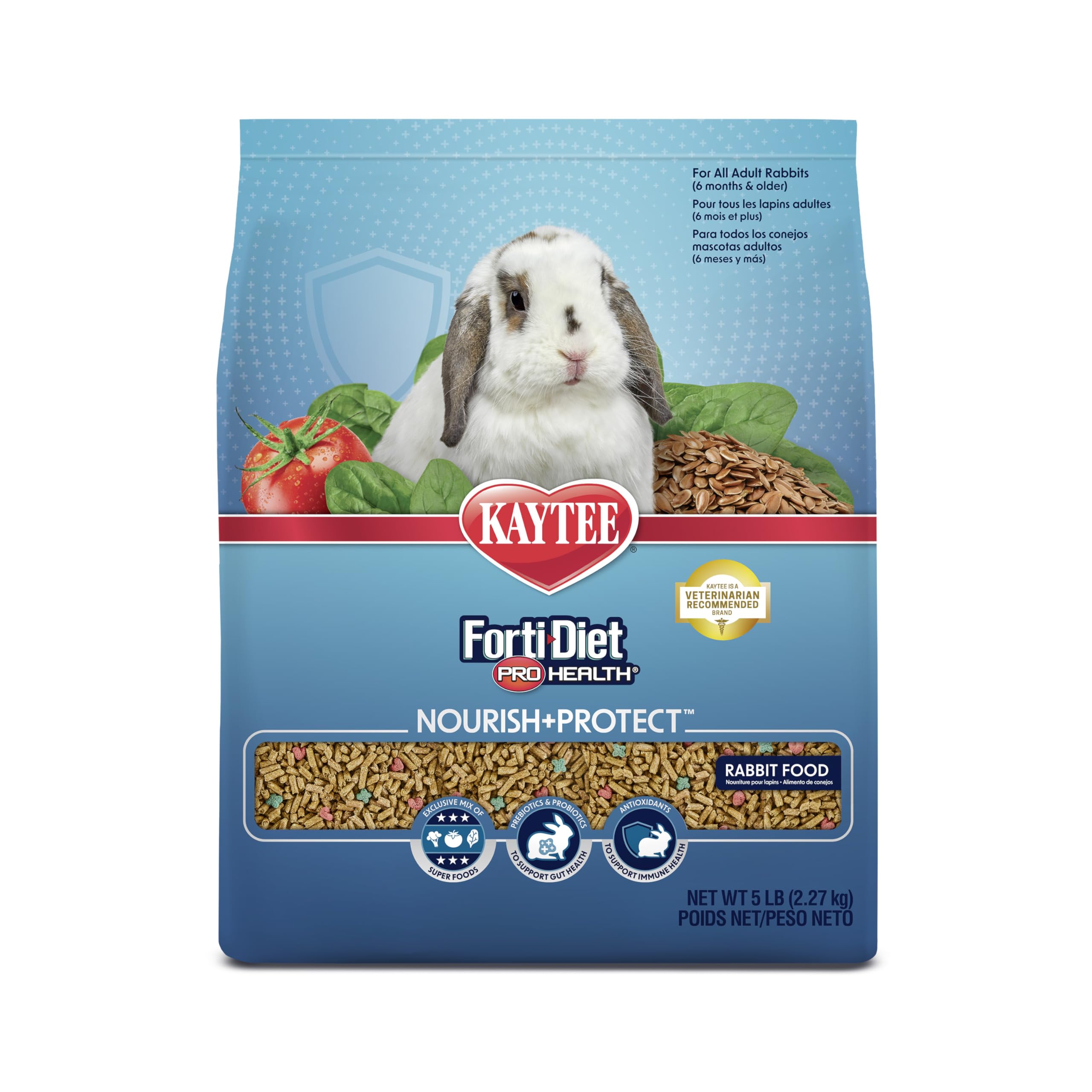 Kaytee Forti-Diet Pro Health Nourish+Protect: pellets équilibrés pour lapin adulte.