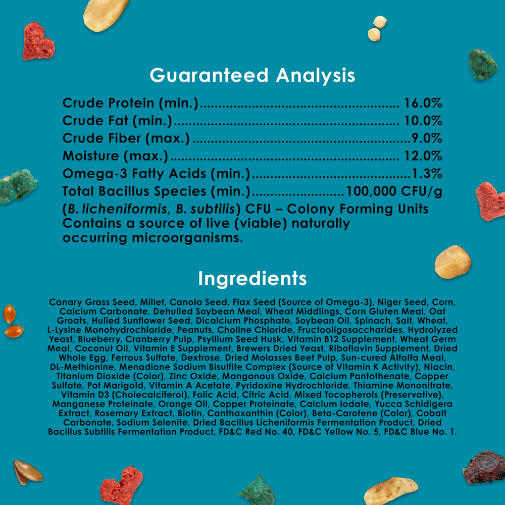Nutrition équilibrée pour les petits oiseaux avec Kaytee Forti-Diet Pro Health.