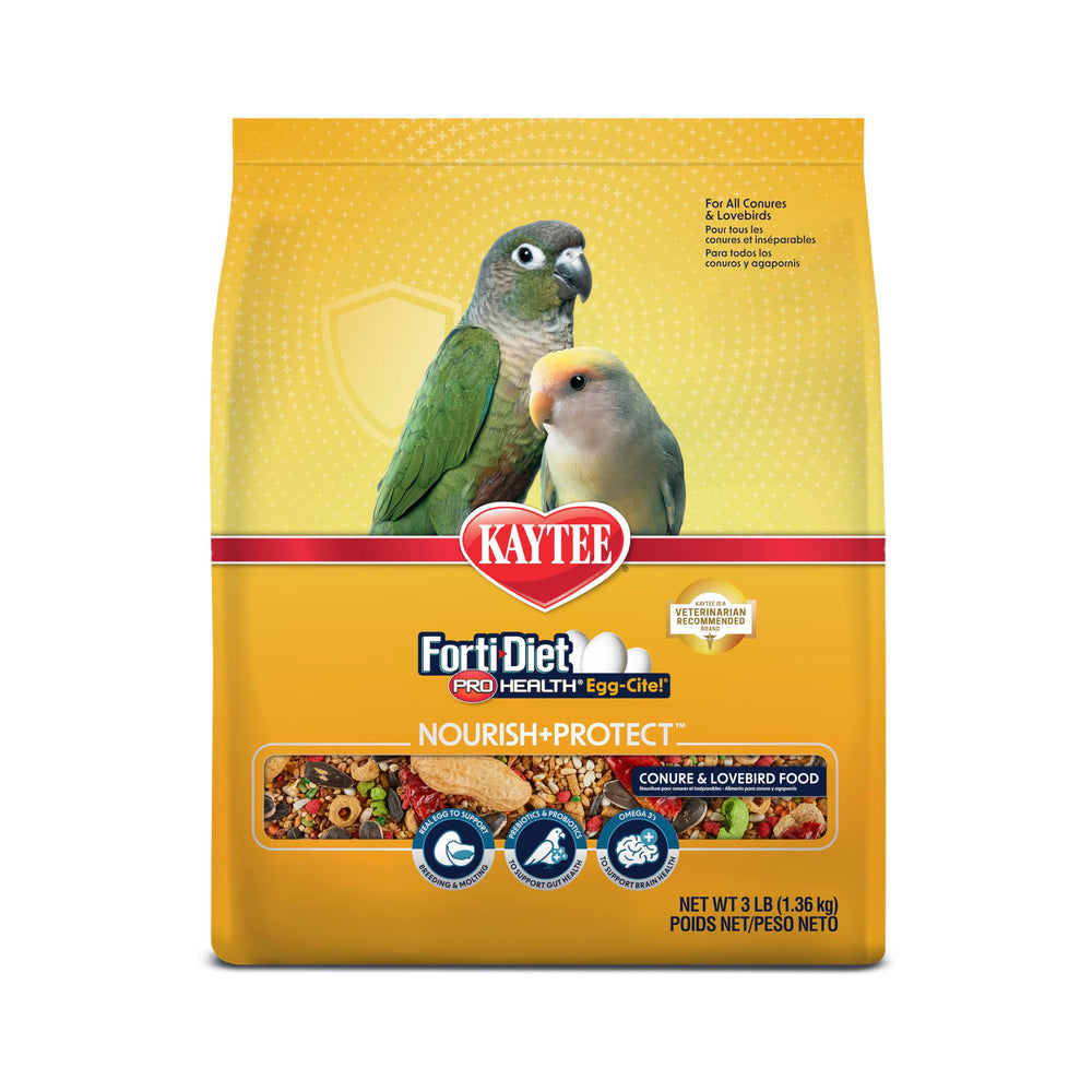 Kaytee Forti-Diet Pro Health œuf entier séché, emballage visible, apport protéique de haute qualité.