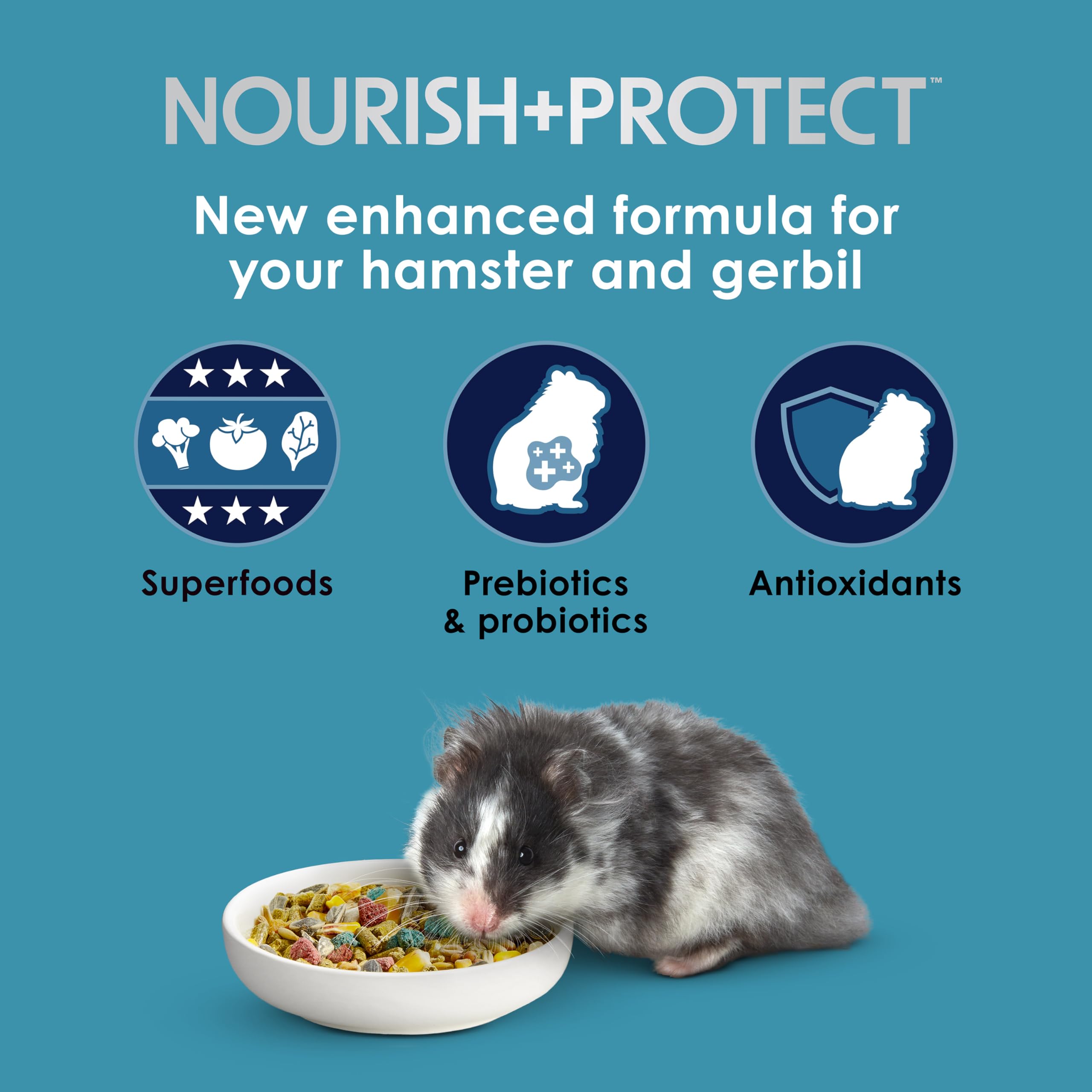 Kaytee Forti-Diet Pro pellets égaux, portions équilibrées pour hamster et gerbille.