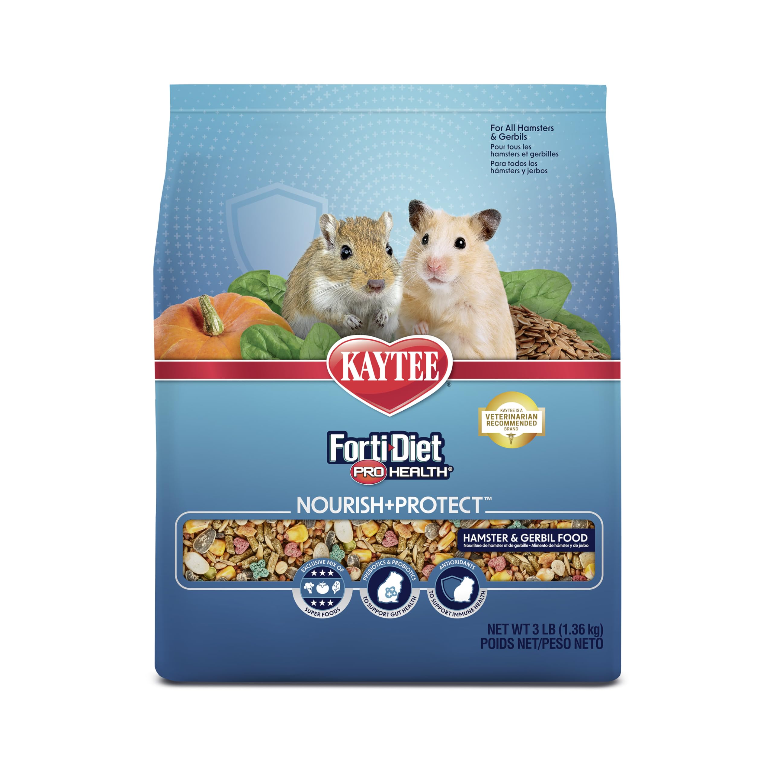 Kaytee Forti-Diet Pro : pellets équilibrés pour hamster et gerbille, nutrition complète.