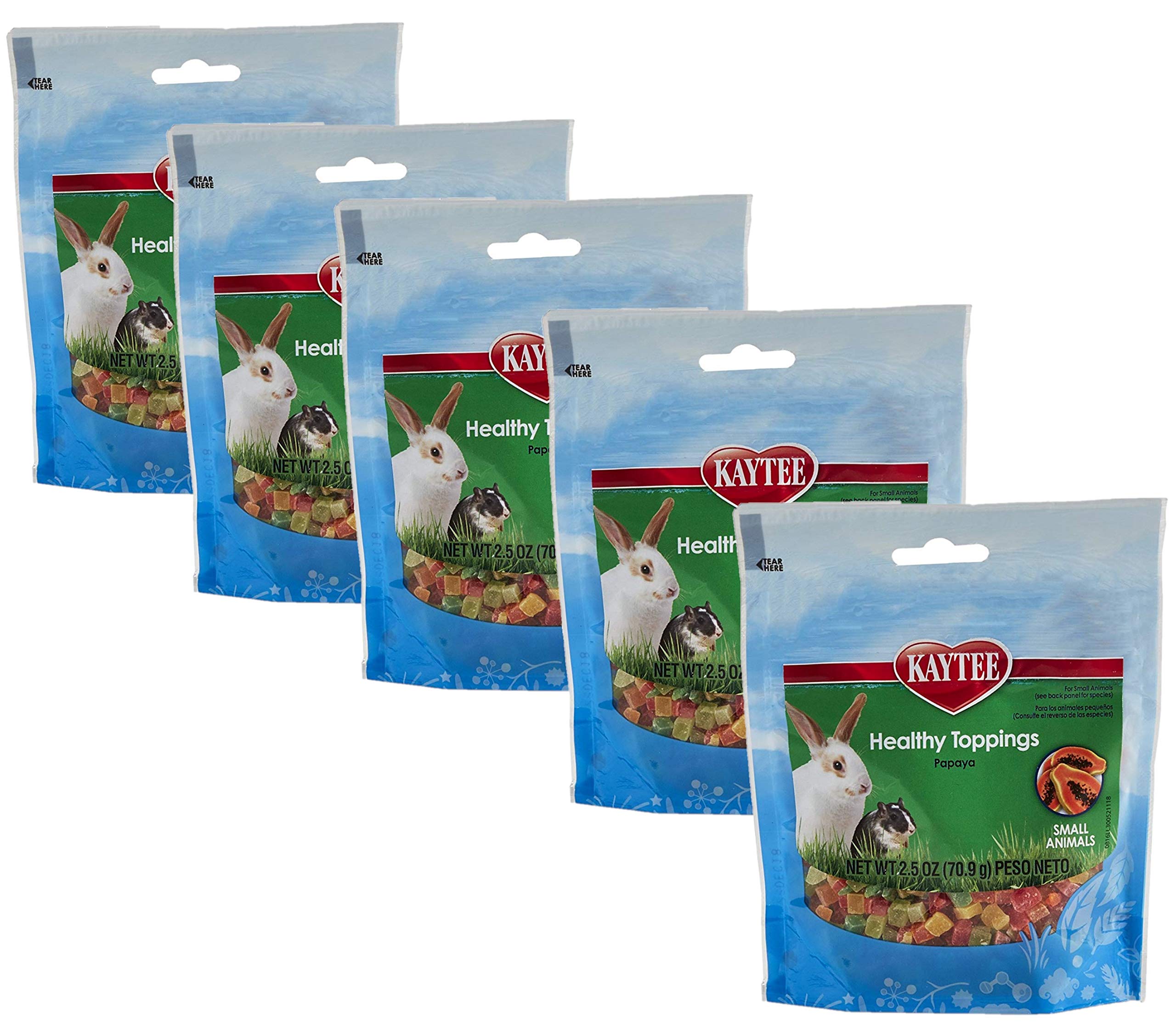 Kaytee garnitures saines papaye pour petits animaux, bouchées faciles à offrir comme friandise.