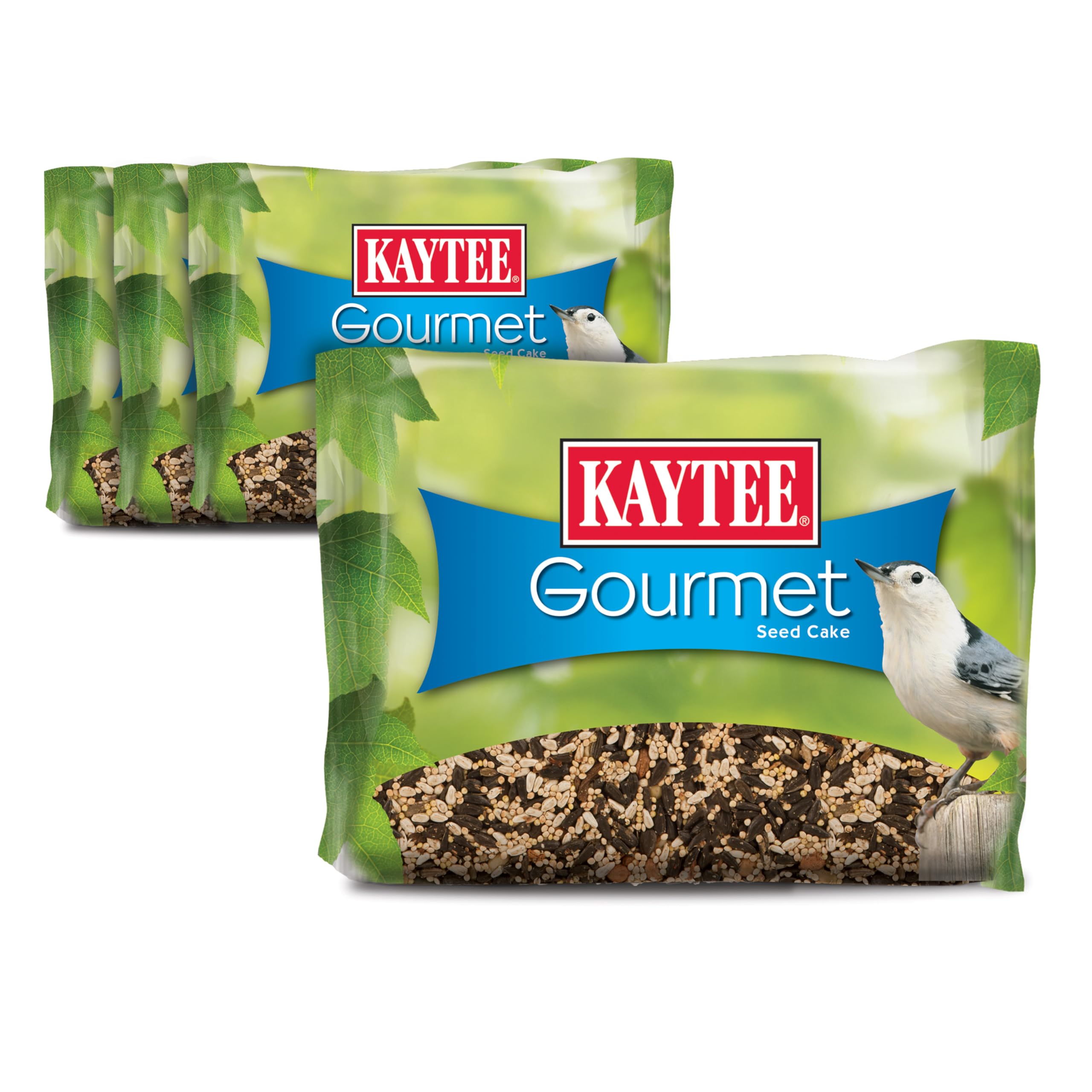 Kaytee gâteau-graines gourmet attire variété d'oiseaux dans le jardin pour observation enrichissante