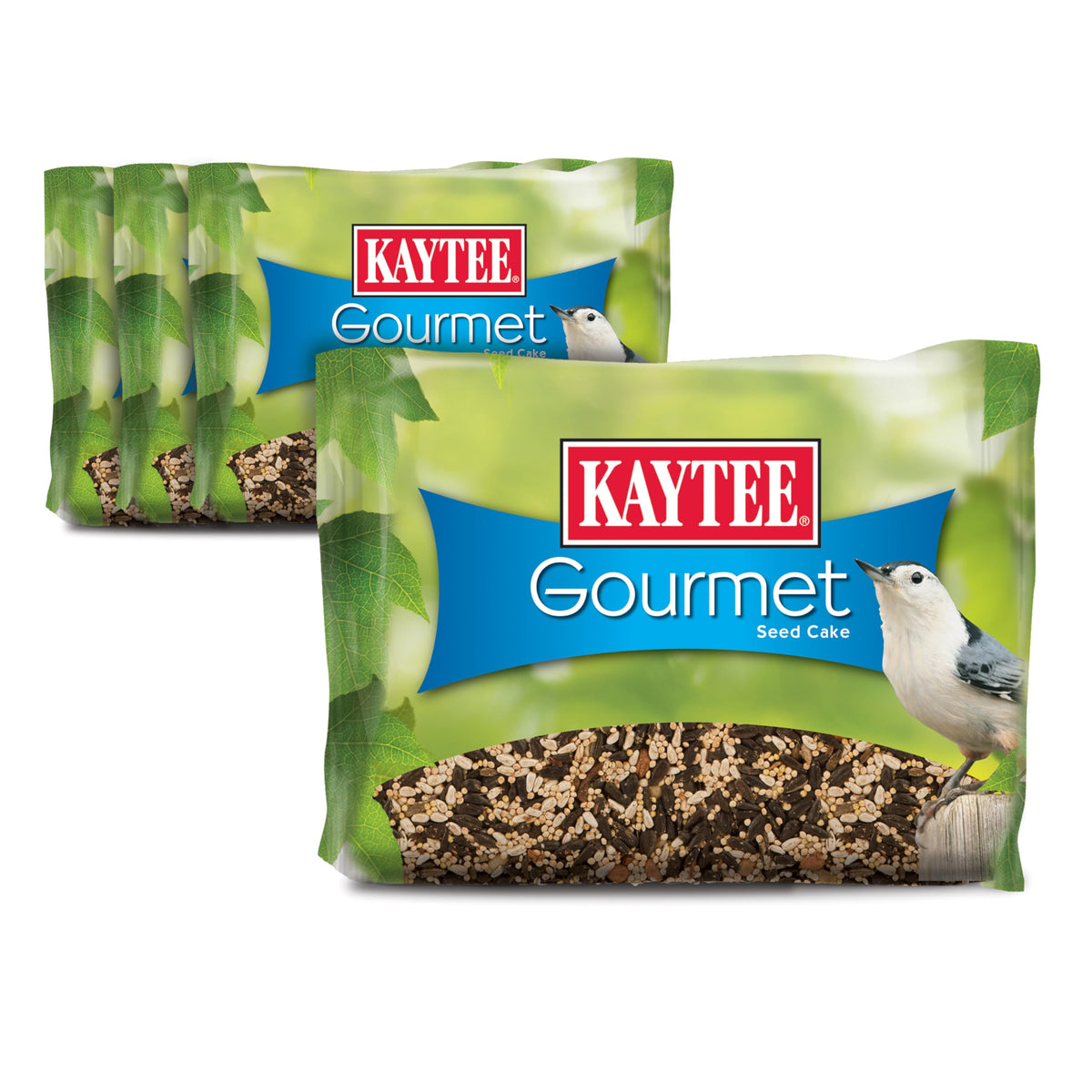 Kaytee gâteau-graines gourmet attire variété d'oiseaux dans le jardin pour observation enrichissante
