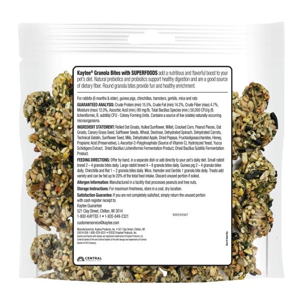 kaytee granola bites, texture croustillante, snack attractif