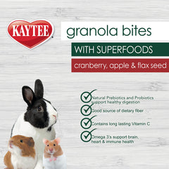 Snack Kaytee Granola Bouchées, divertissement et alimentation pour rongeurs.