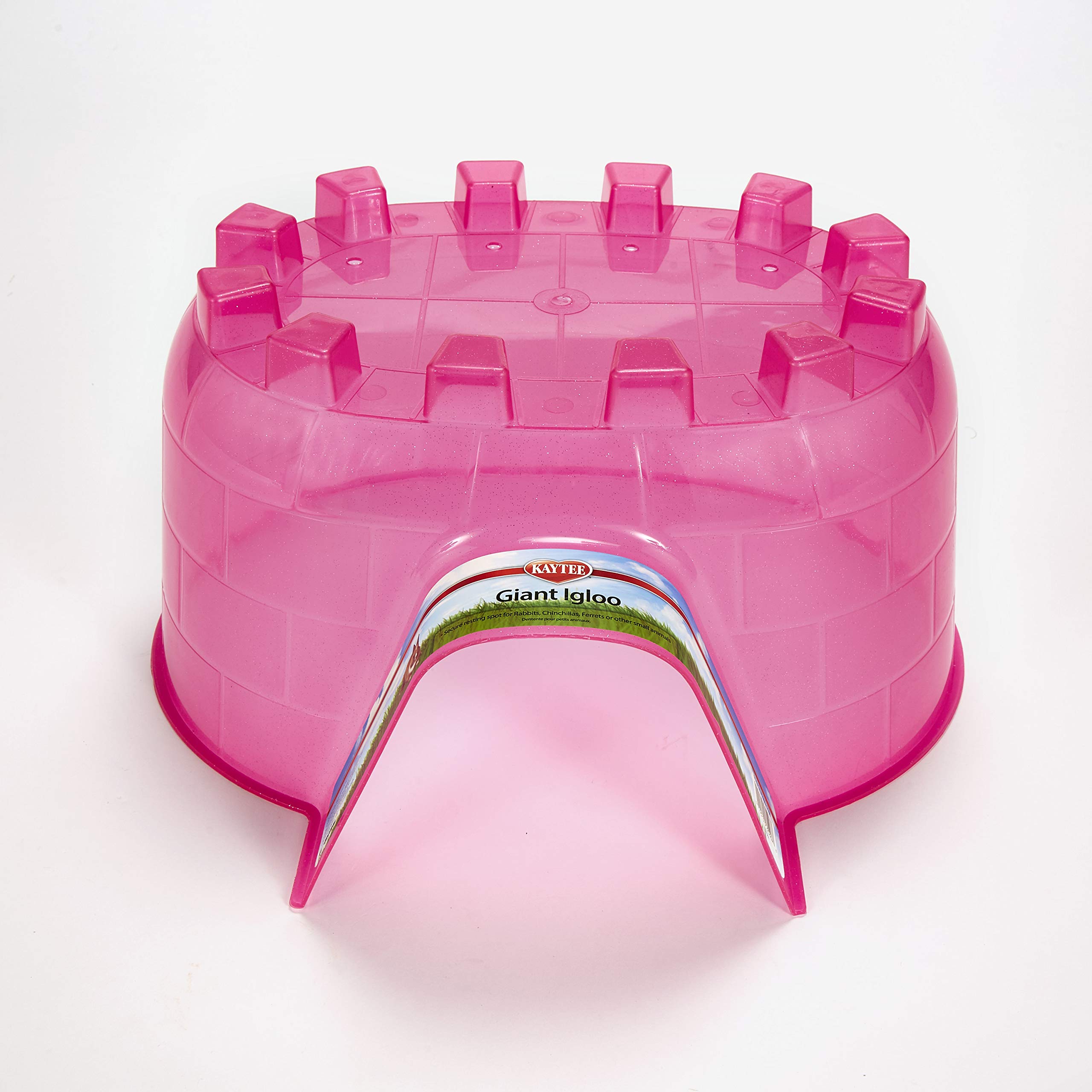 Kaytee Igloo Habitat bleu: accès facile et vue claire grâce au plastique translucide.