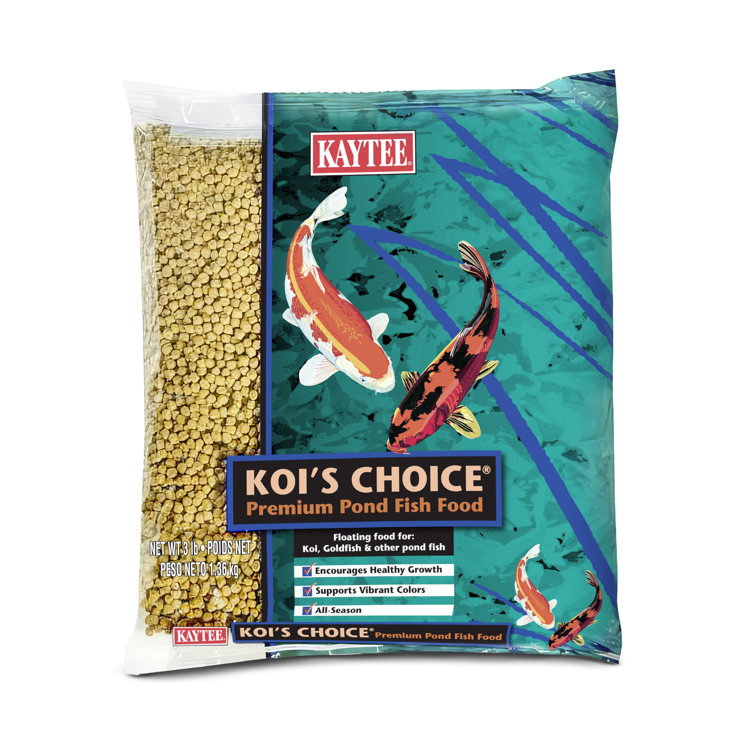 Kaytee Koi’s Choice, nourriture flottante pour bassin, distribution facile pour koïs