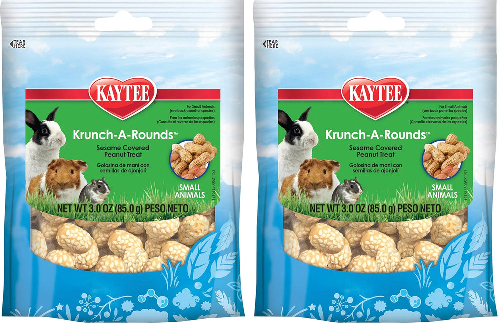 Kaytee Krunch-A-Rounds emballage attrayant pour petits animaux.