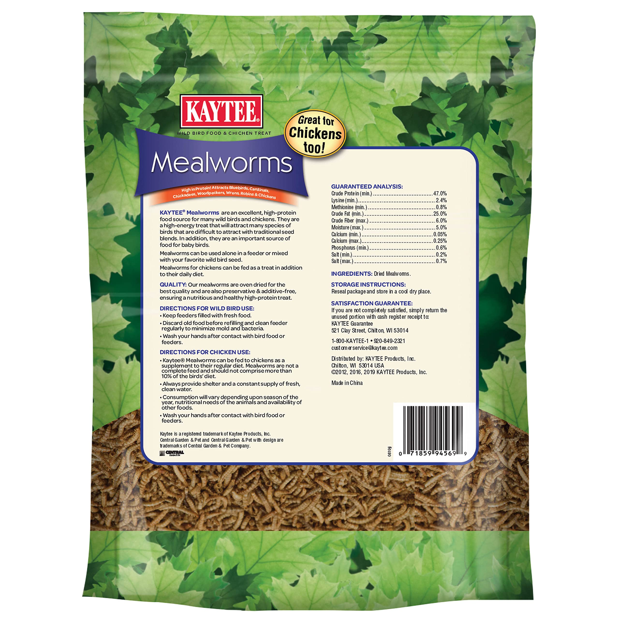 Kaytee larves de farine séchées, nourrisseur prêt à l’emploi et efficace.