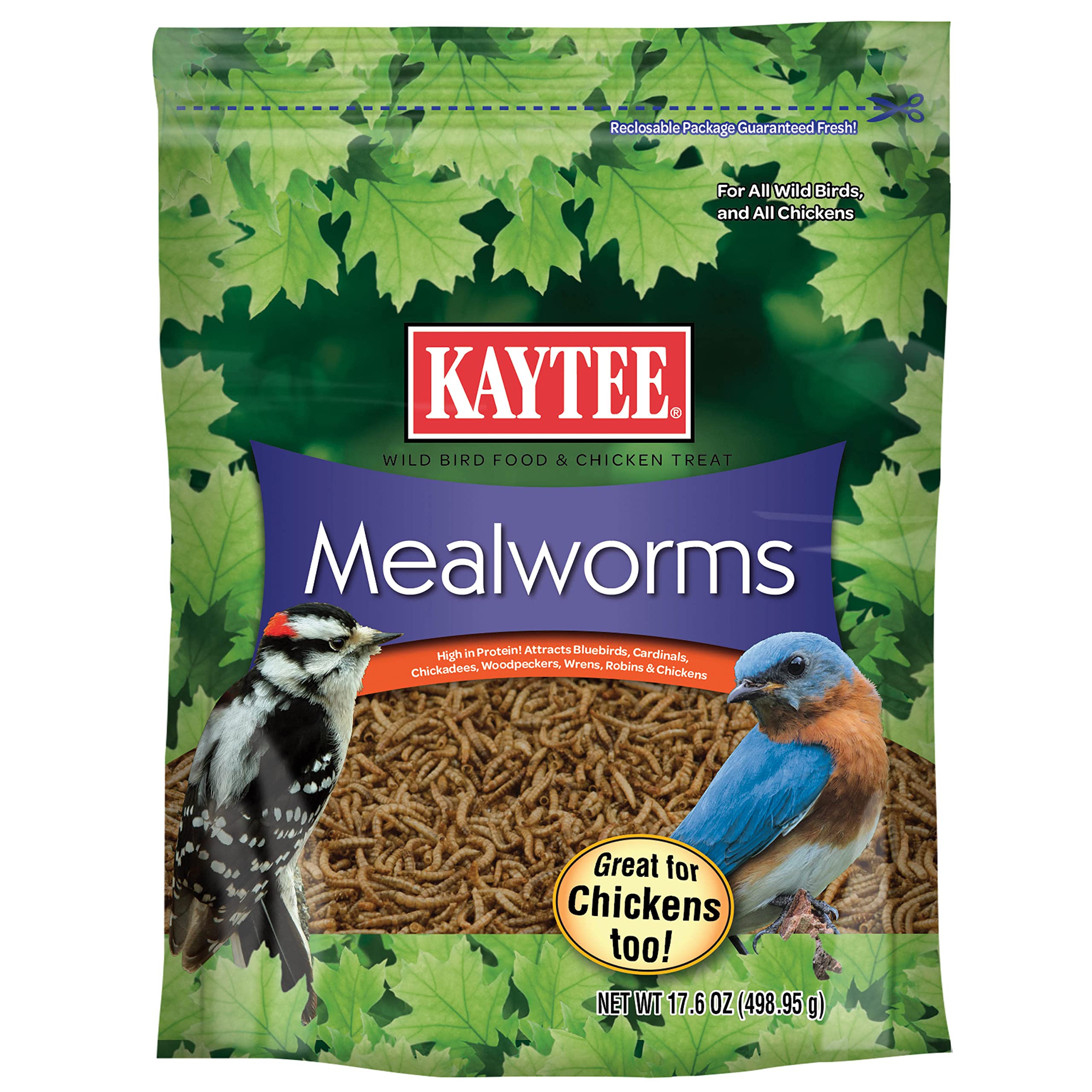 Kaytee larves de farine séchées, sac pratique pour nourrir facilement les oiseaux.